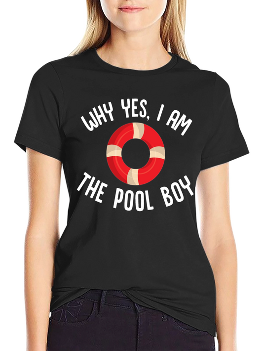 Pool Boy Graphic T-Shirt - Black Cotton Blend Tee