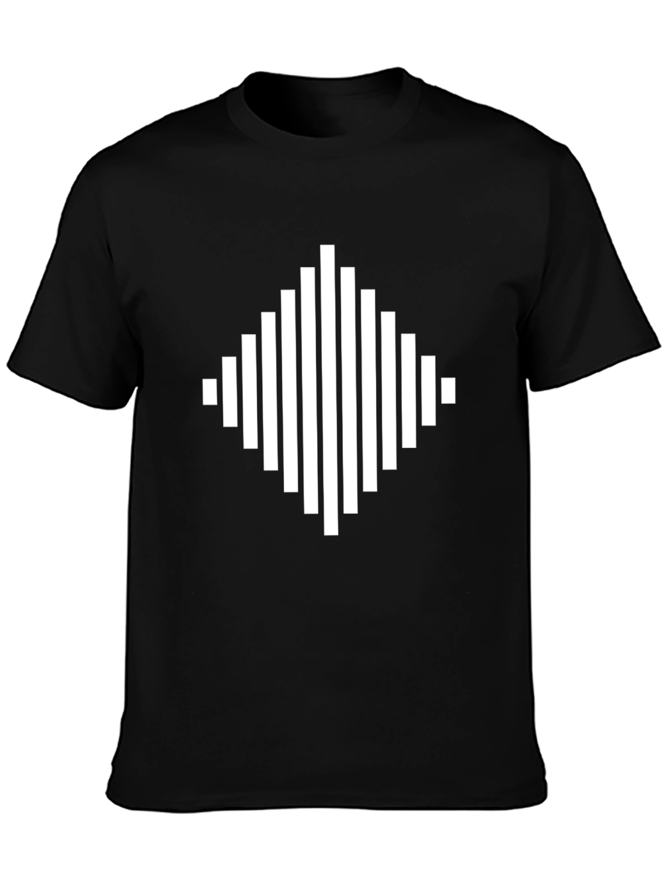 Modern Geometric Diamond Black T-Shirt