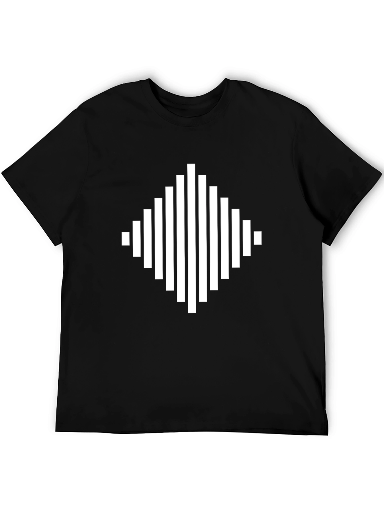 Modern Geometric Diamond Black T-Shirt