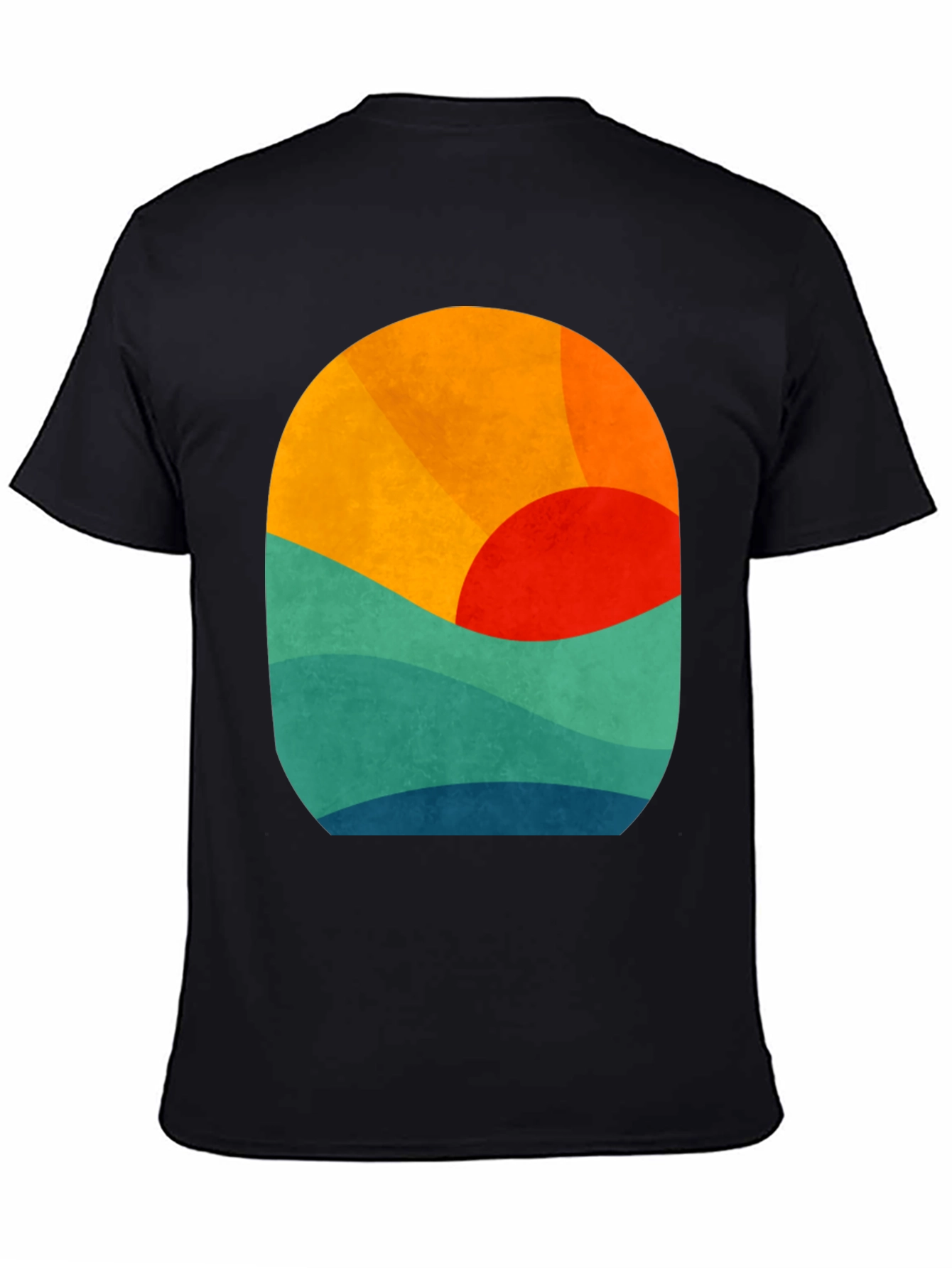 Abstract Sunset Graphic Tee - Retro Wave Design