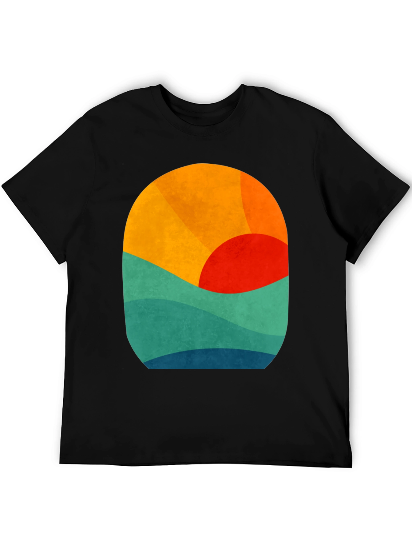 Abstract Sunset Graphic Tee - Retro Wave Design