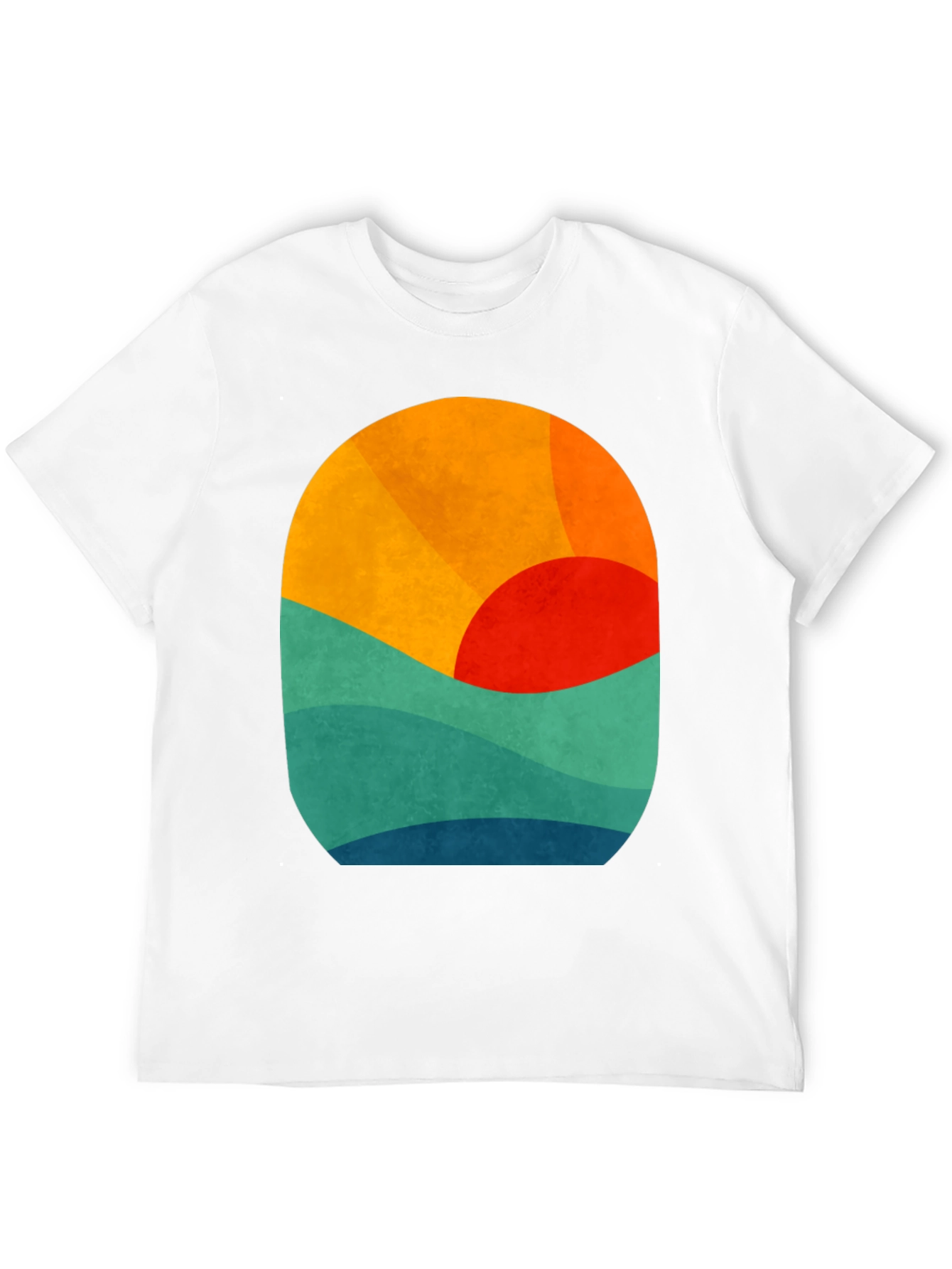 Abstract Sunset Graphic Tee - Retro Wave Design