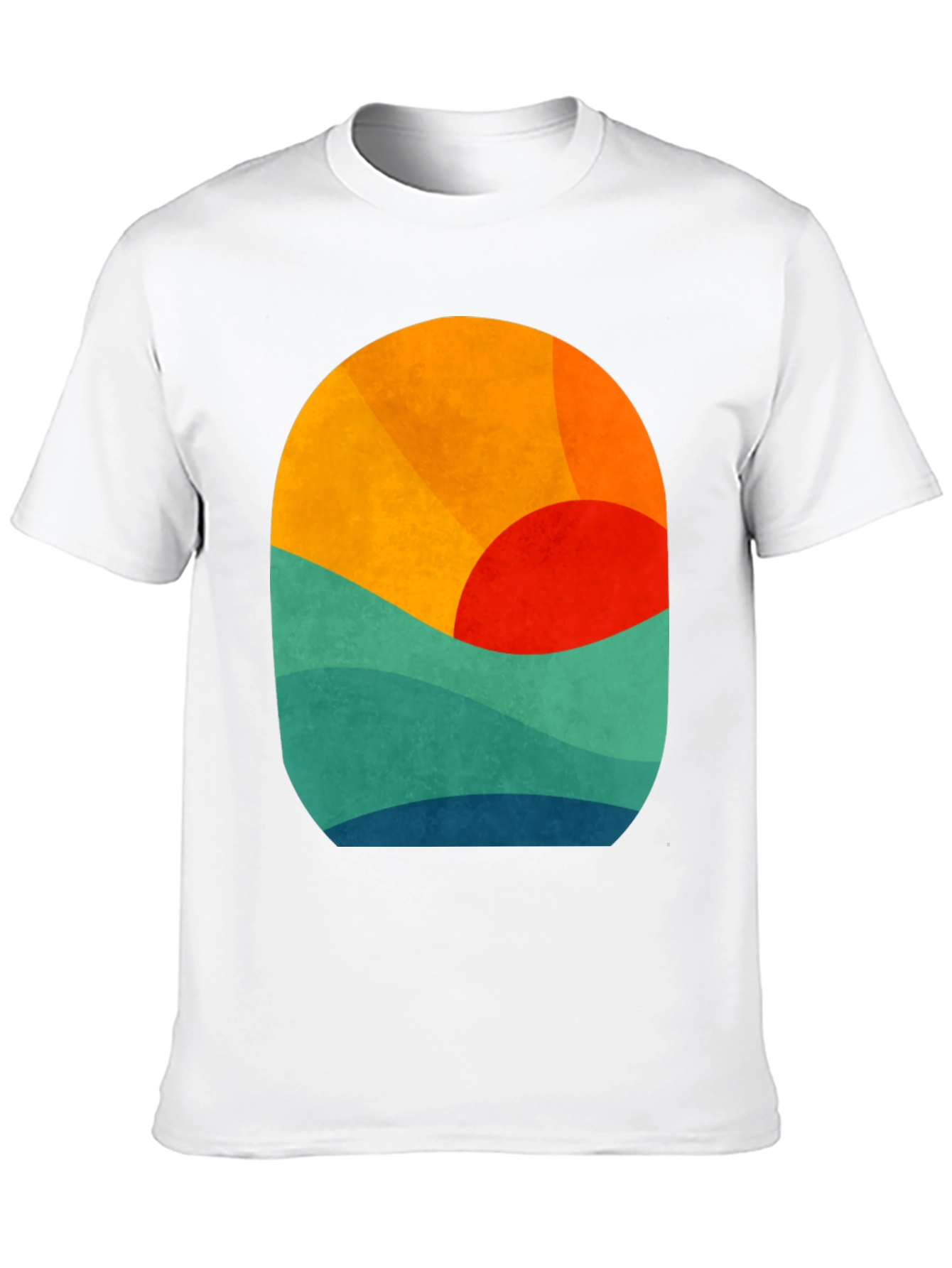 Abstract Sunset Graphic Tee - Retro Wave Design
