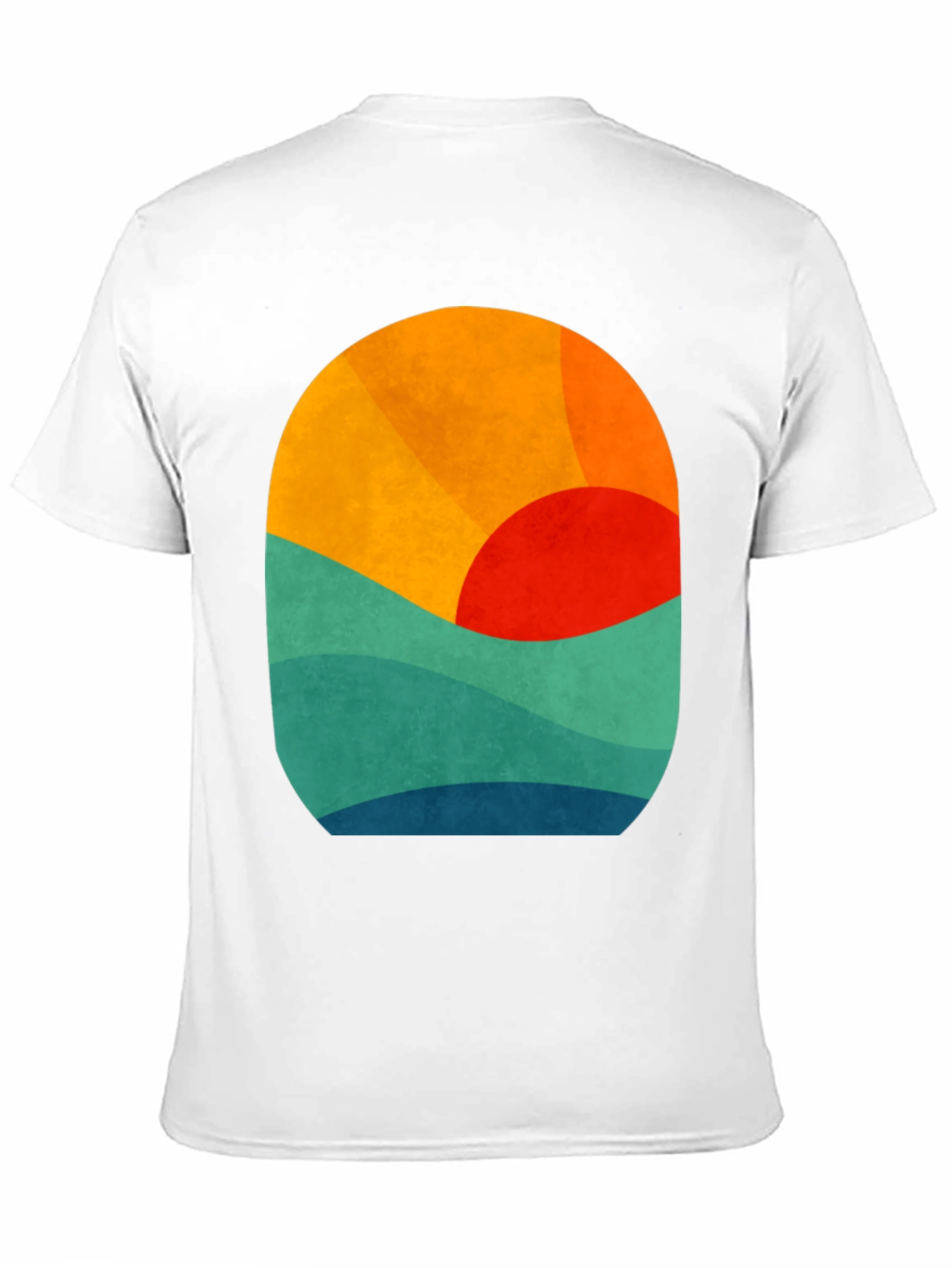 Abstract Sunset Graphic Tee - Retro Wave Design