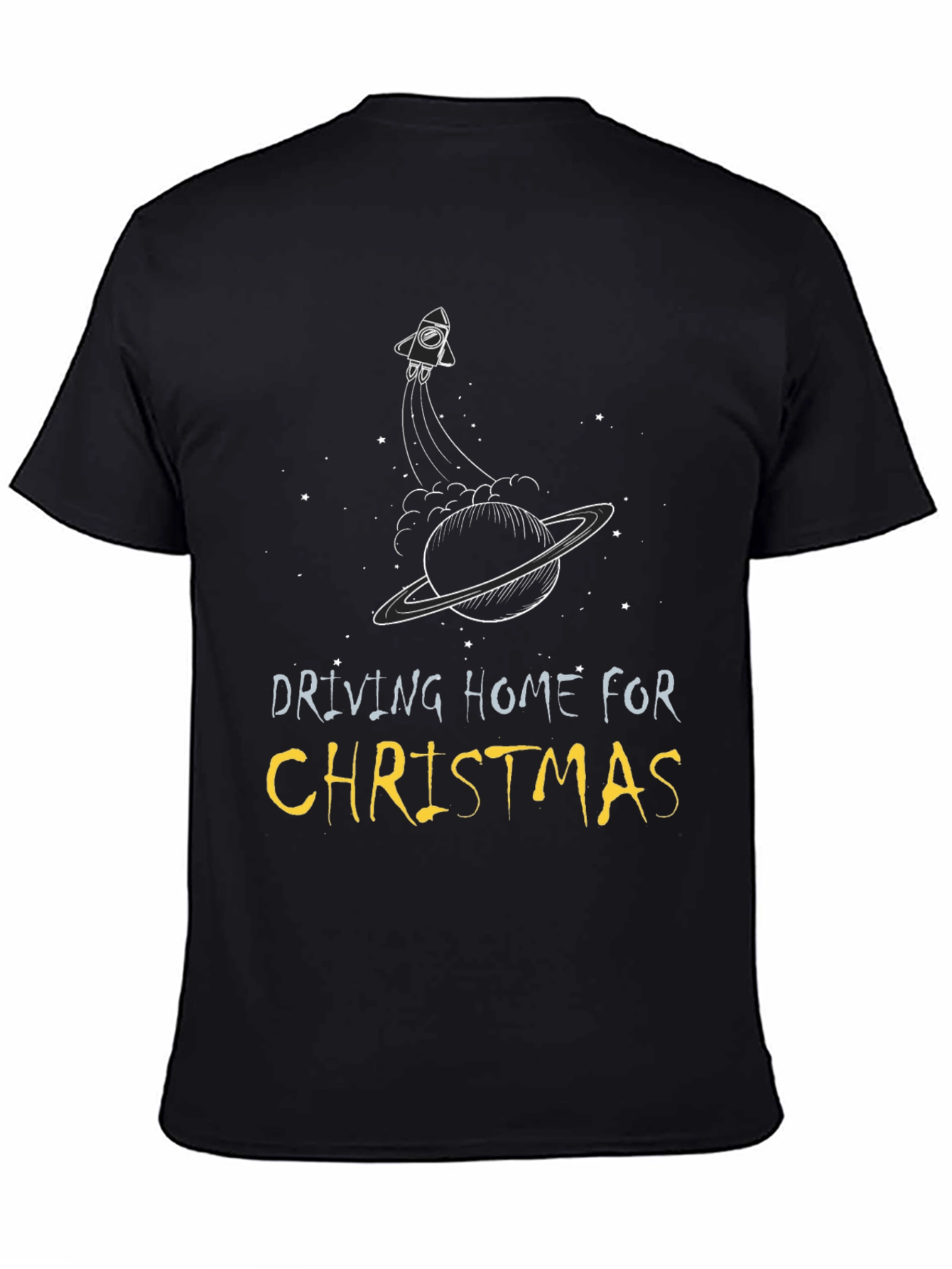 Driving Home For Christmas Black T-Shirt