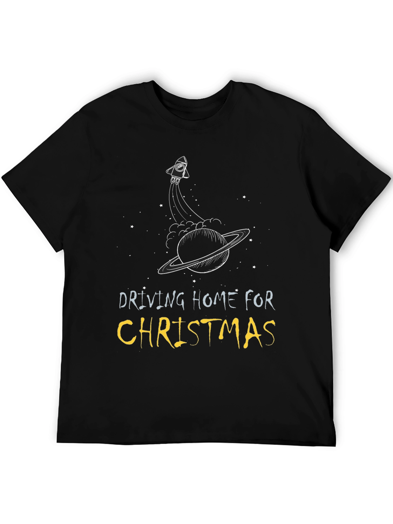 Driving Home For Christmas Black T-Shirt