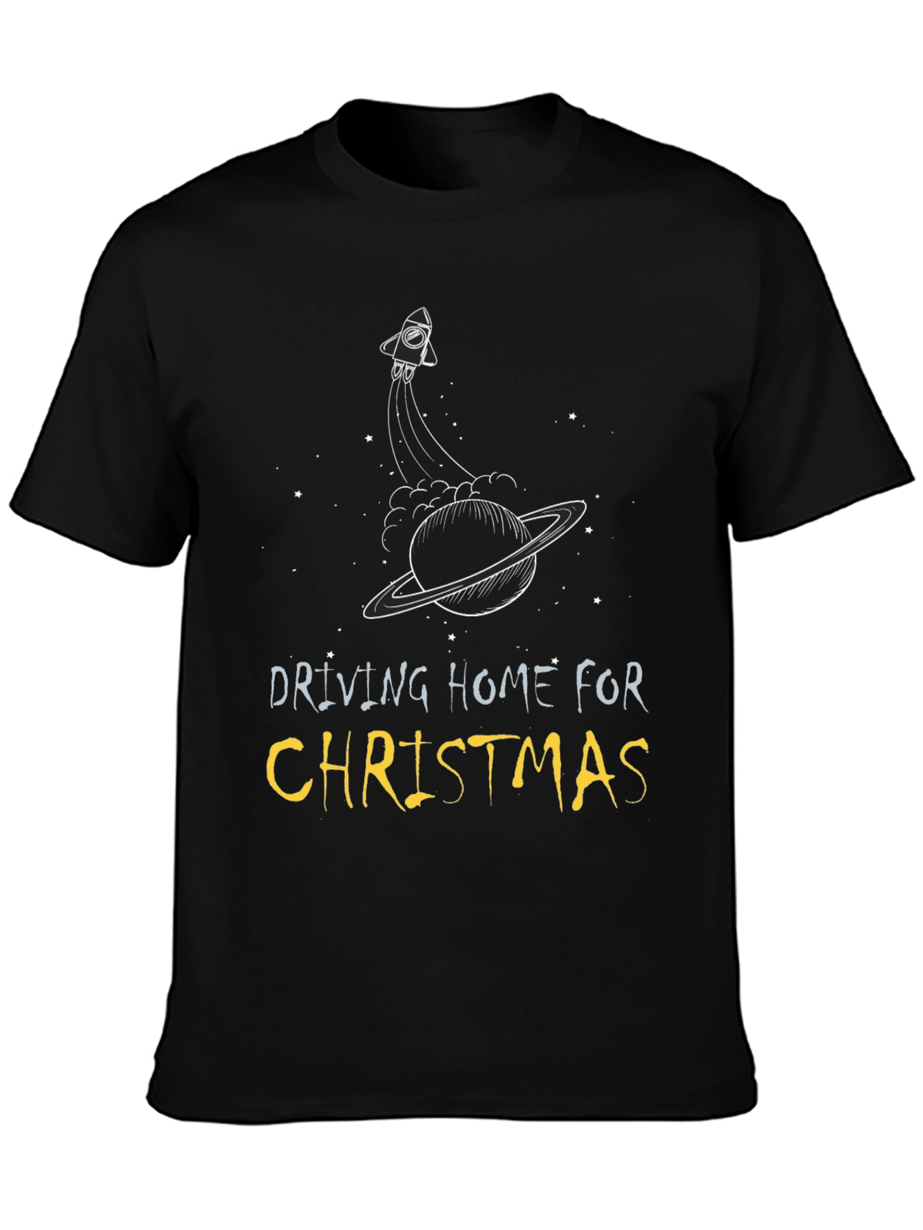 Driving Home For Christmas Black T-Shirt