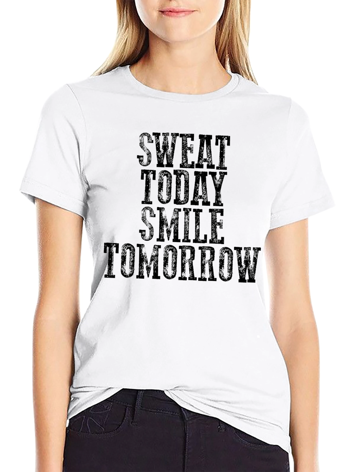Sweat Today Smile Tomorrow Black T-Shirt