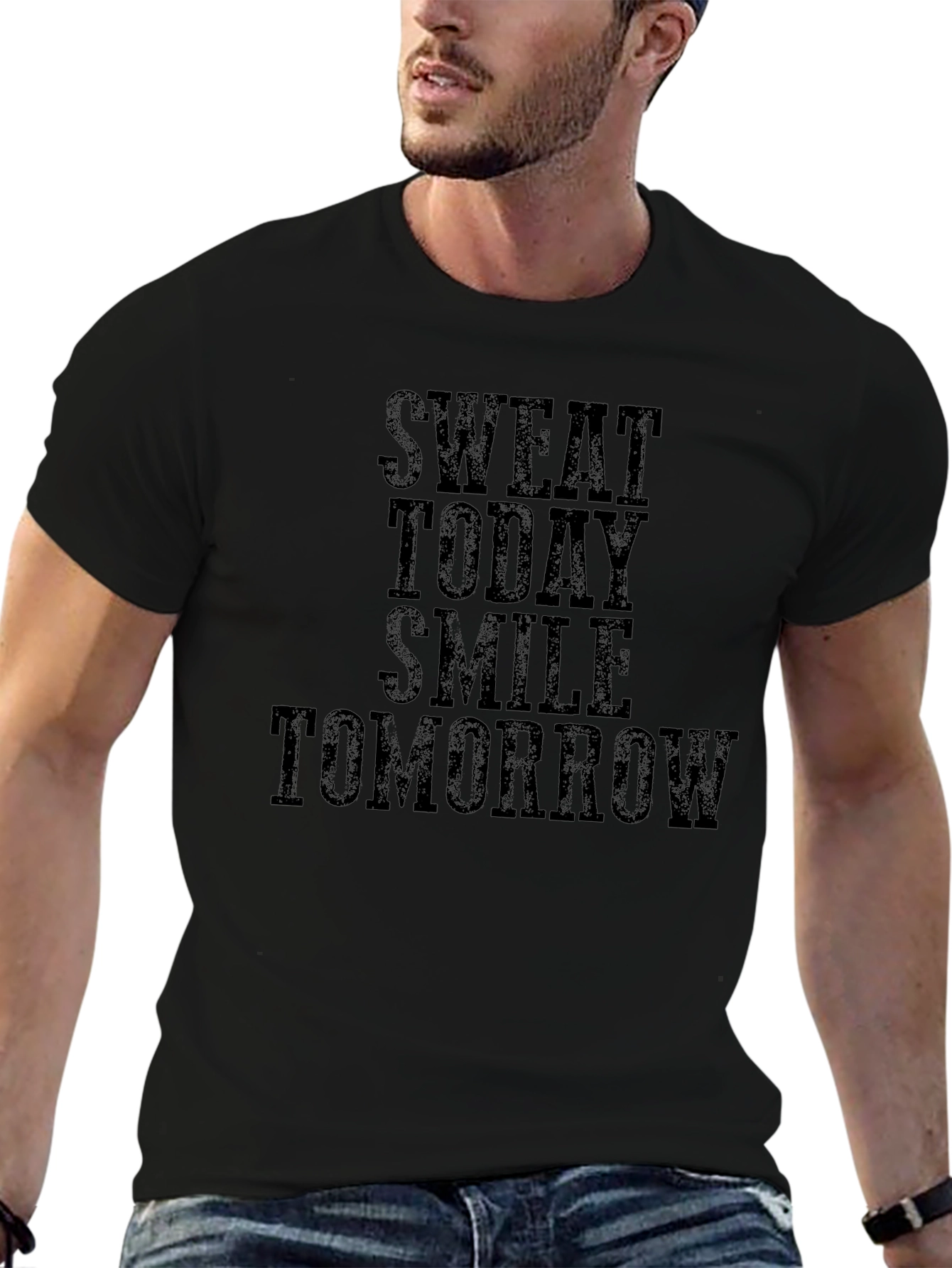Sweat Today Smile Tomorrow Black T-Shirt