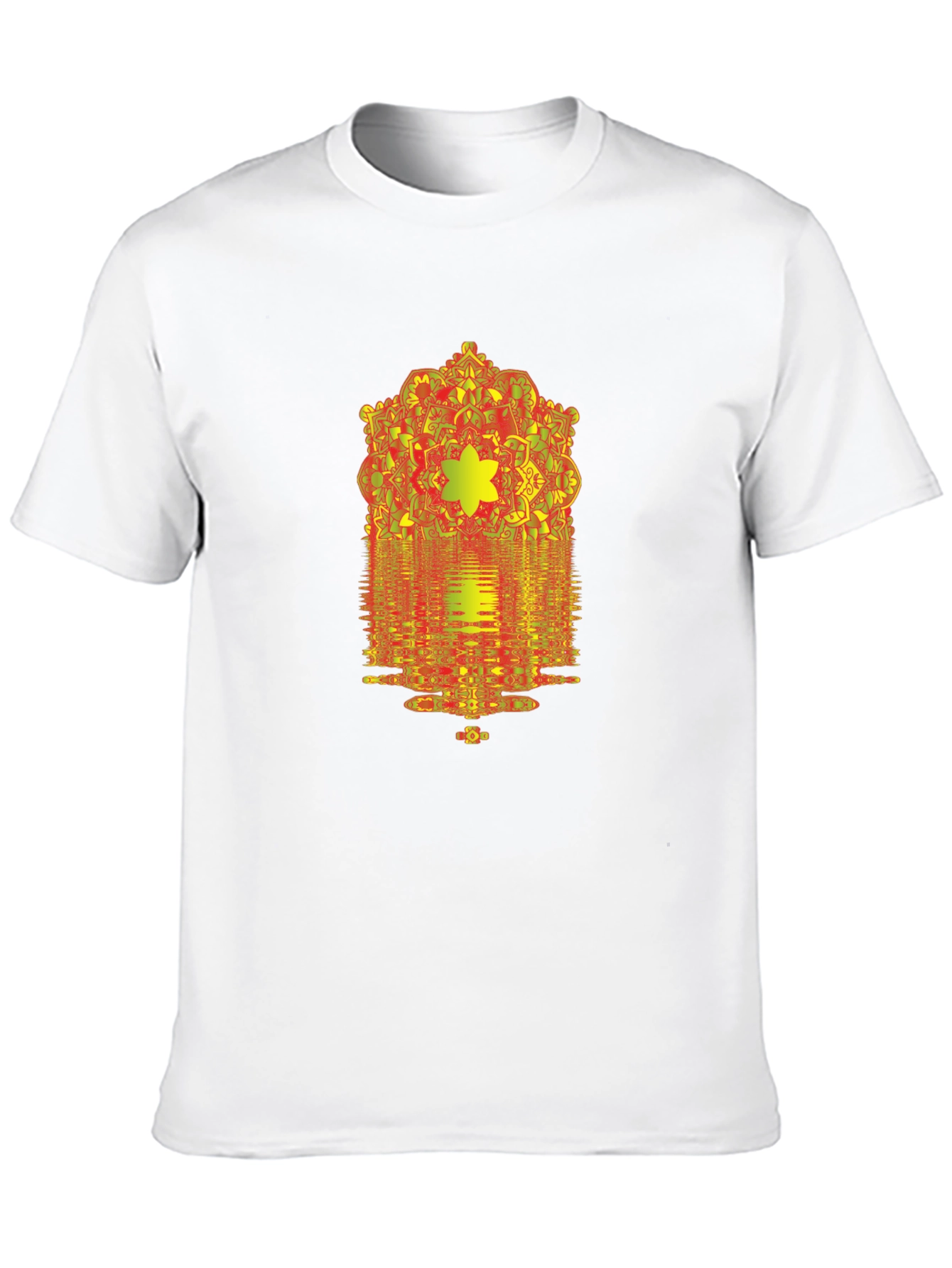 Geometric Mandala Graphic Print Black T-Shirt