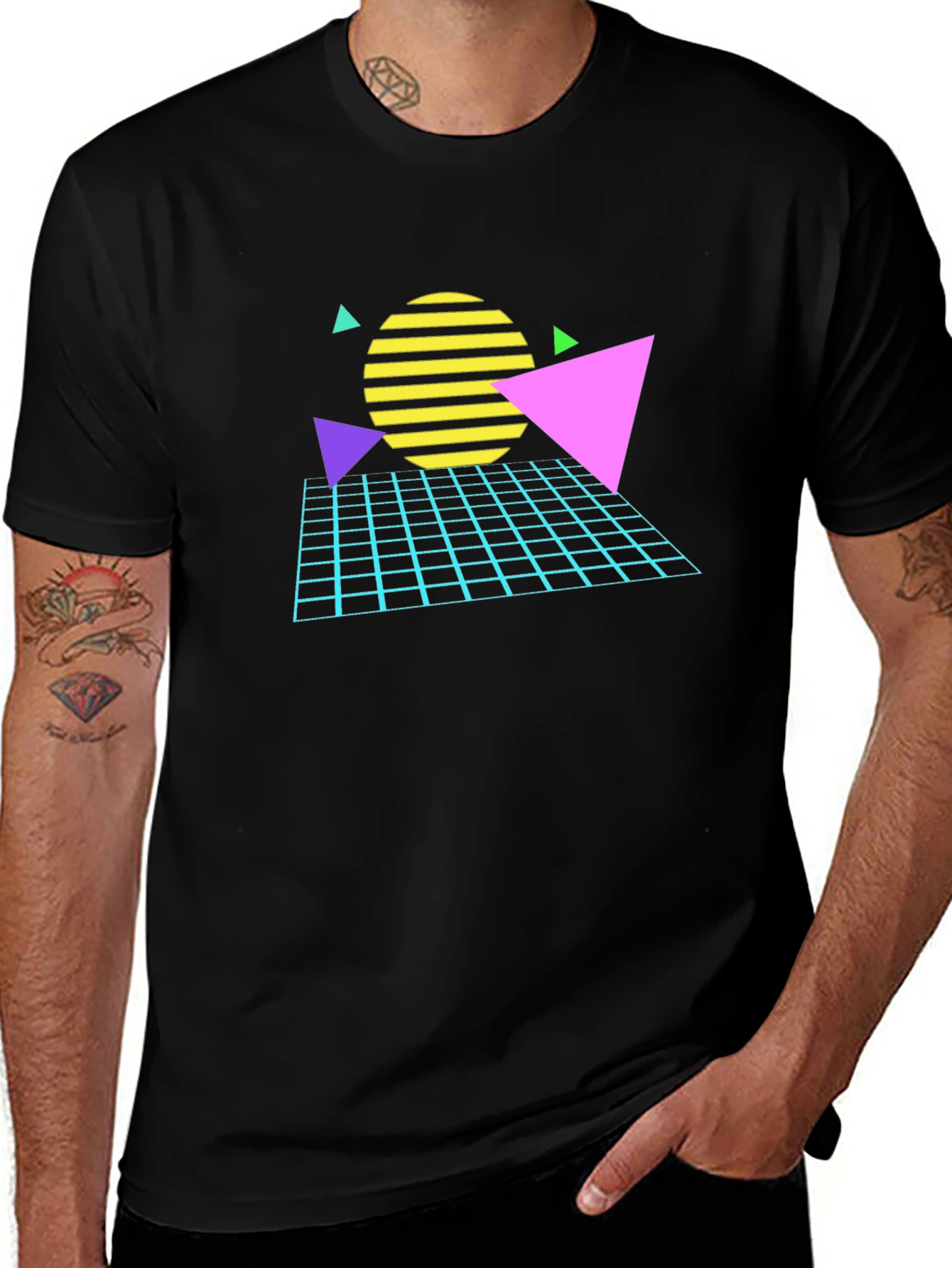 Retro 80s Geometric Graphic T-Shirt
