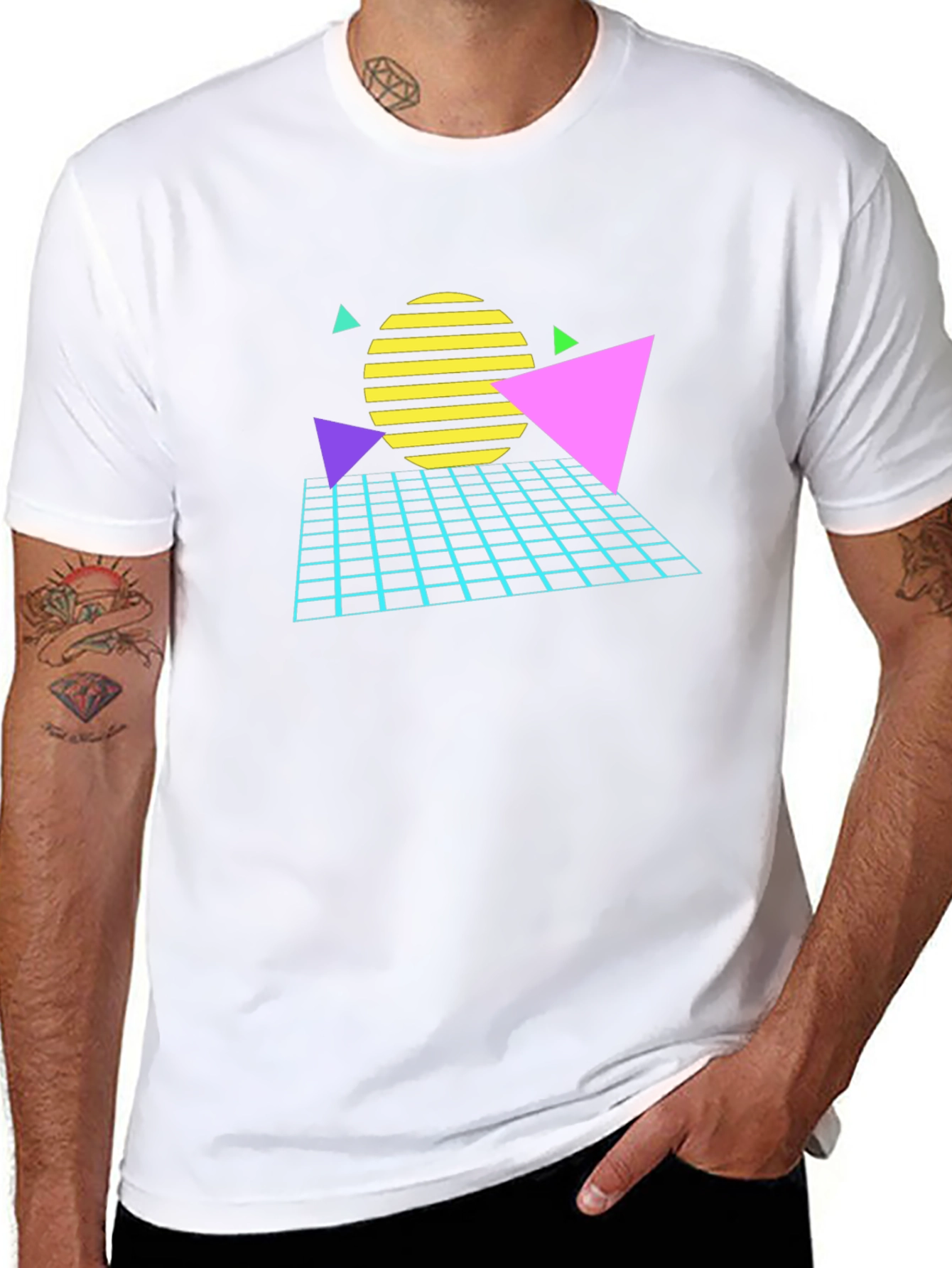 Retro 80s Geometric Graphic T-Shirt