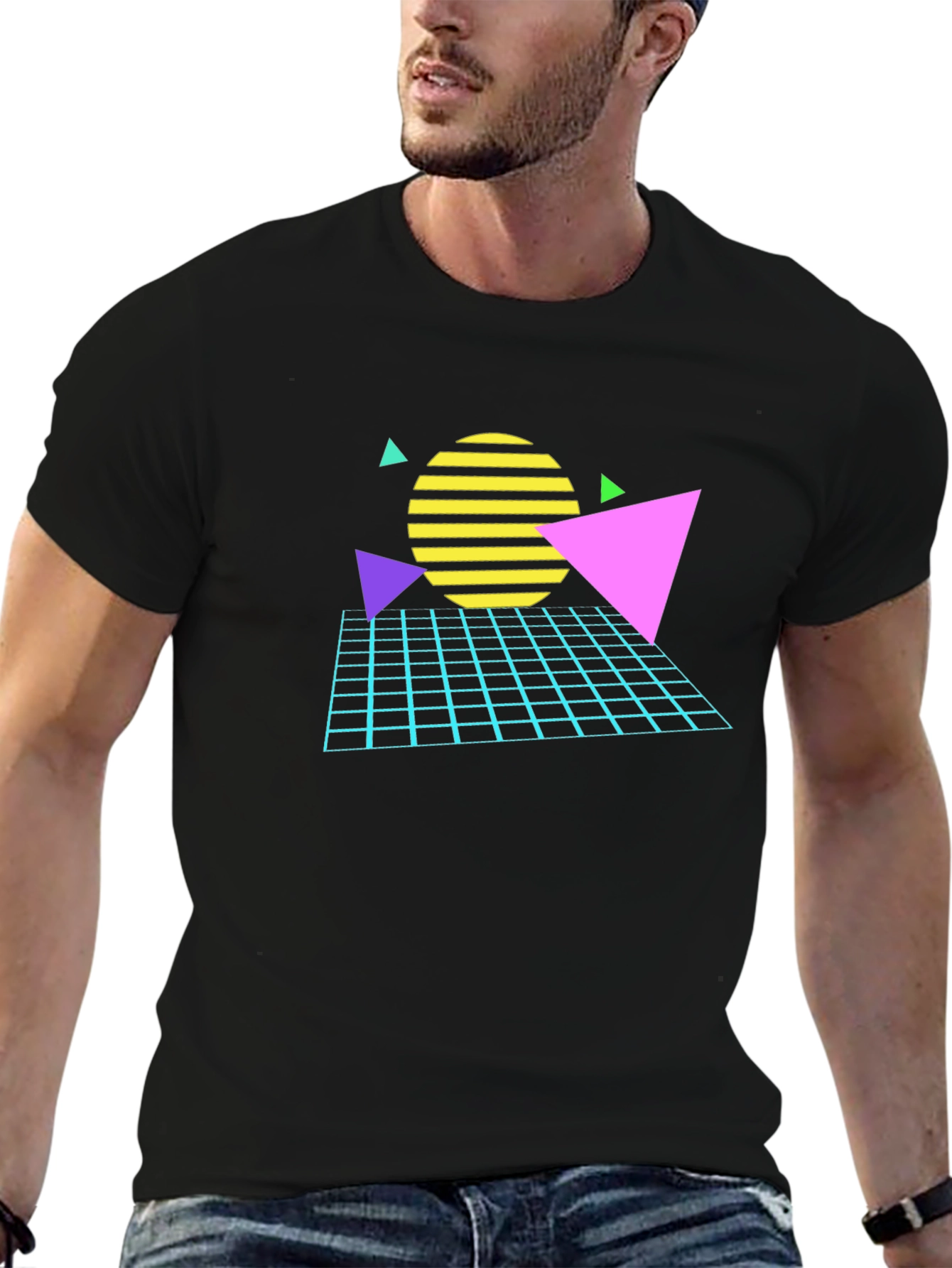 Retro 80s Geometric Graphic T-Shirt