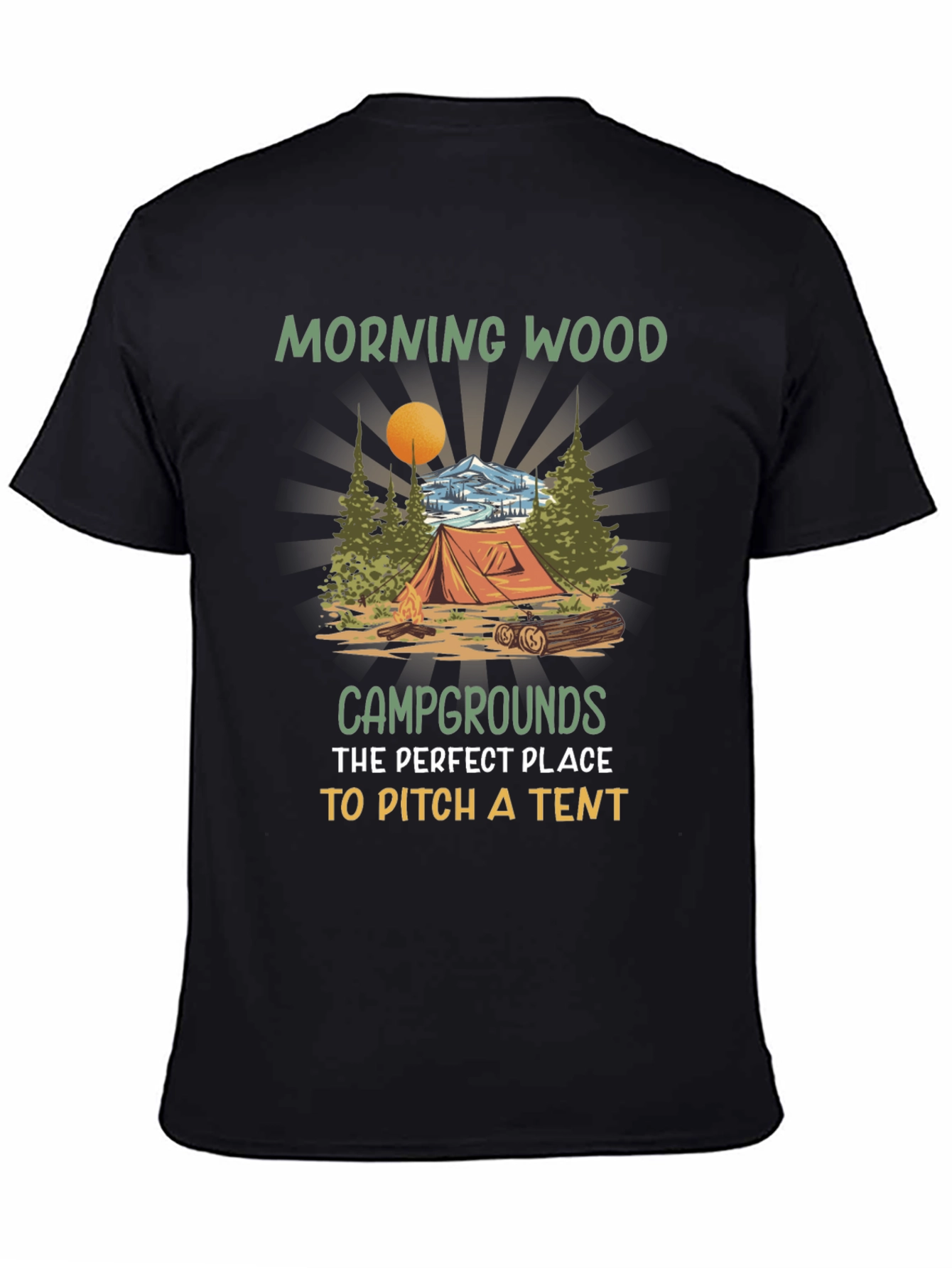 Morning Wood Camping T-Shirt: Pitch a Tent!