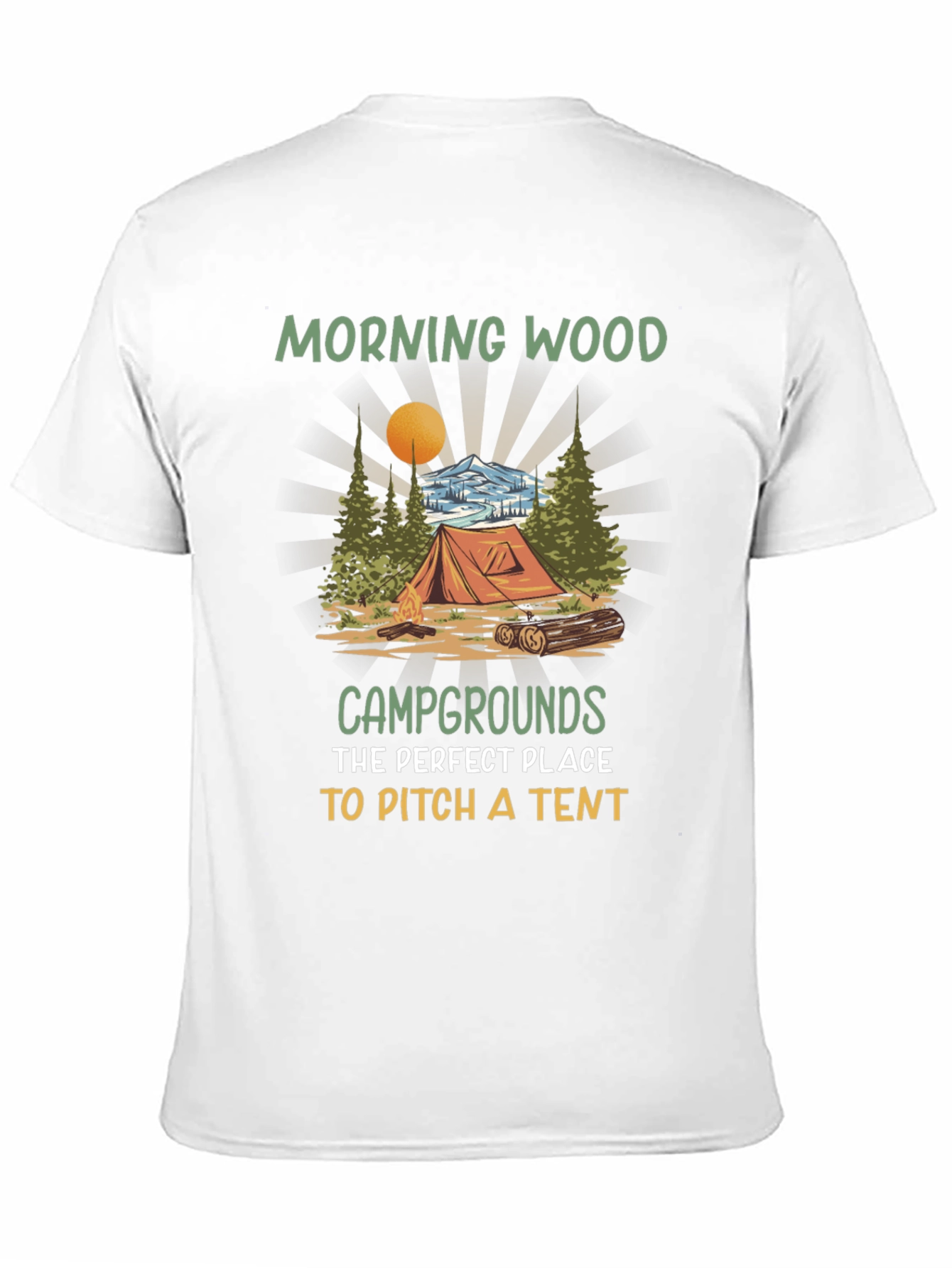 Morning Wood Camping T-Shirt: Pitch a Tent!