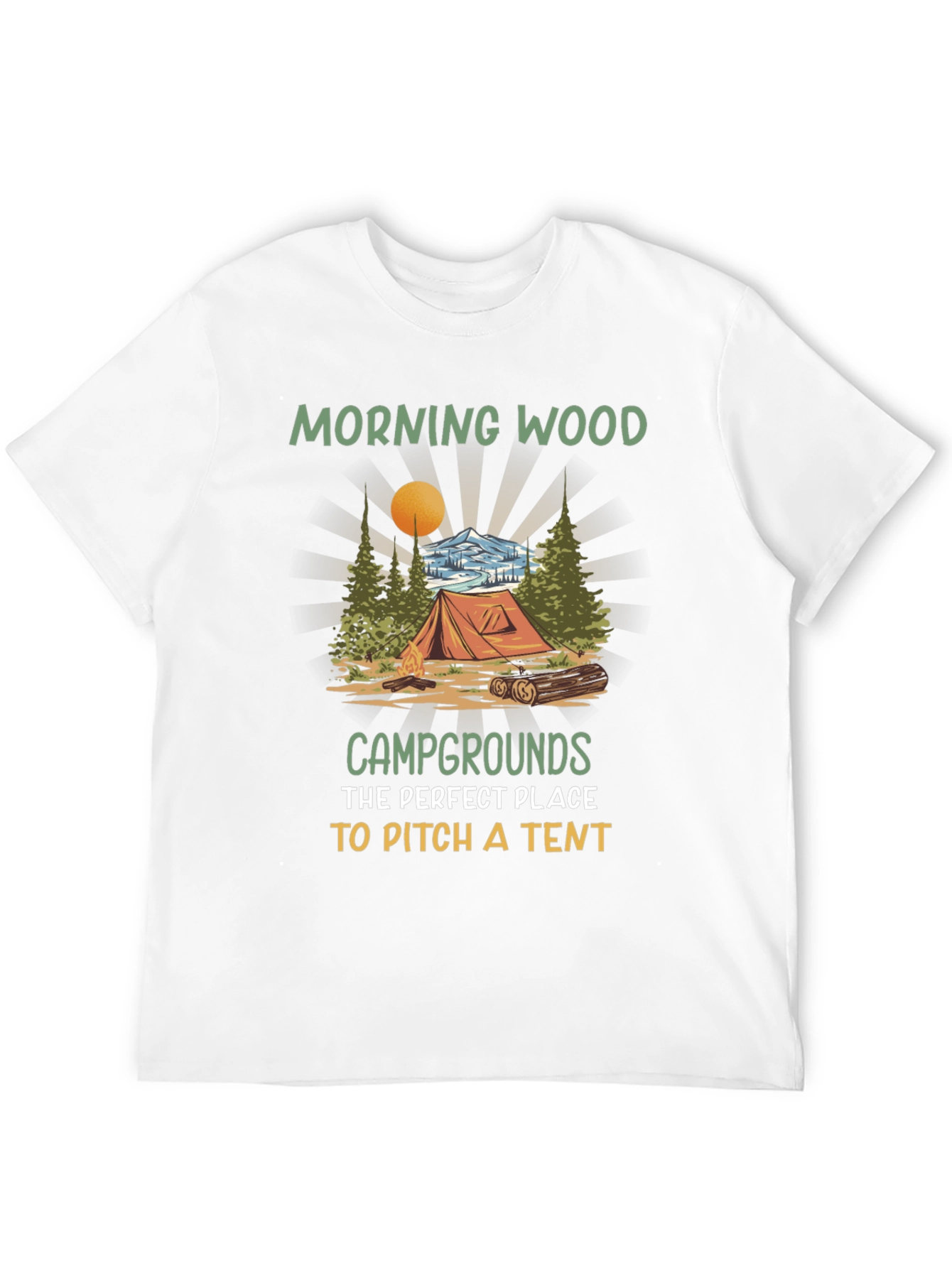 Morning Wood Camping T-Shirt: Pitch a Tent!