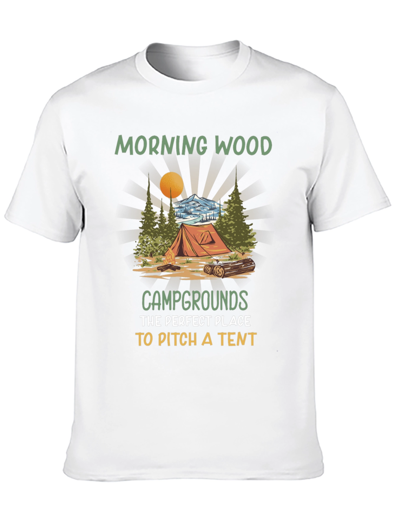 Morning Wood Camping T-Shirt: Pitch a Tent!