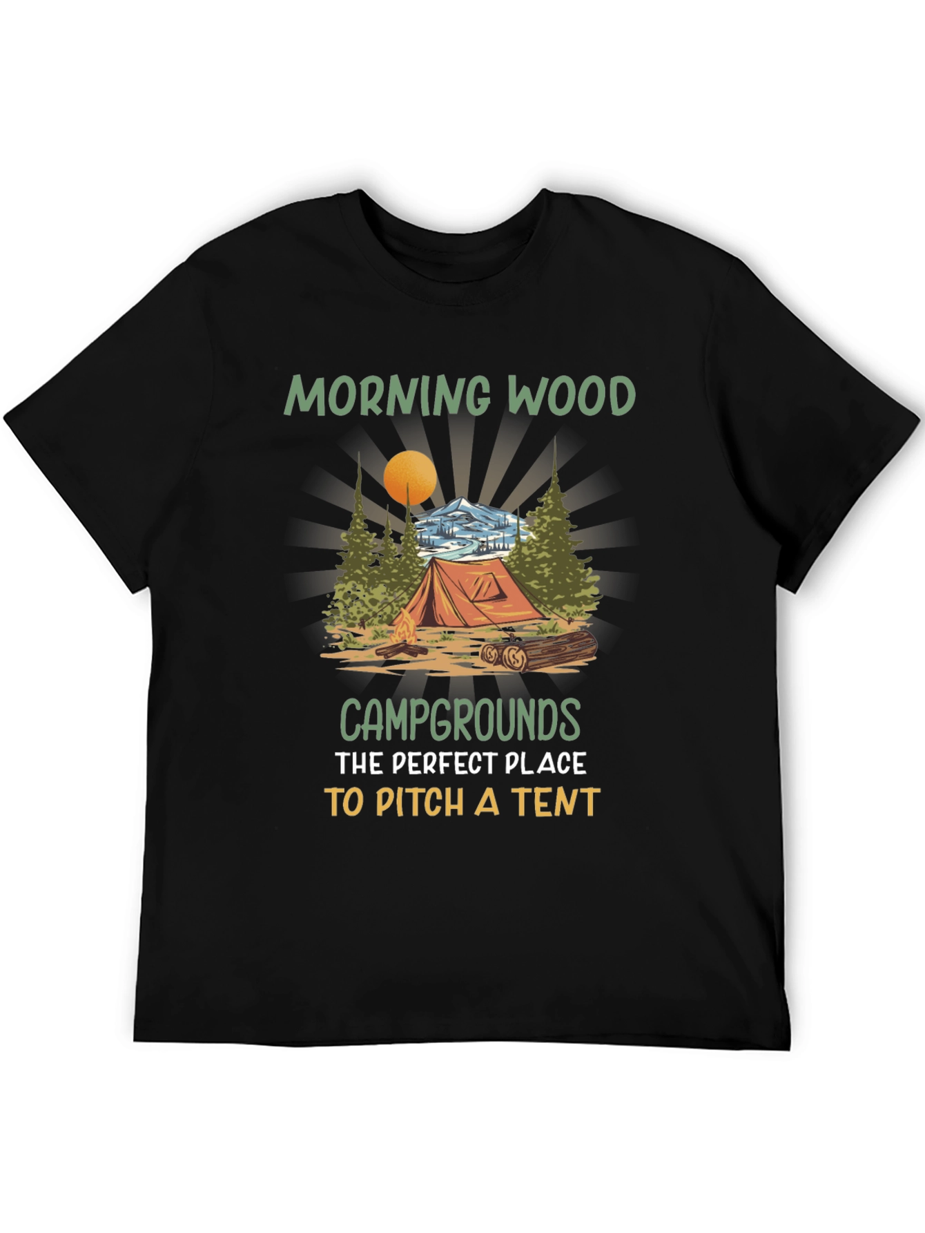 Morning Wood Camping T-Shirt: Pitch a Tent!