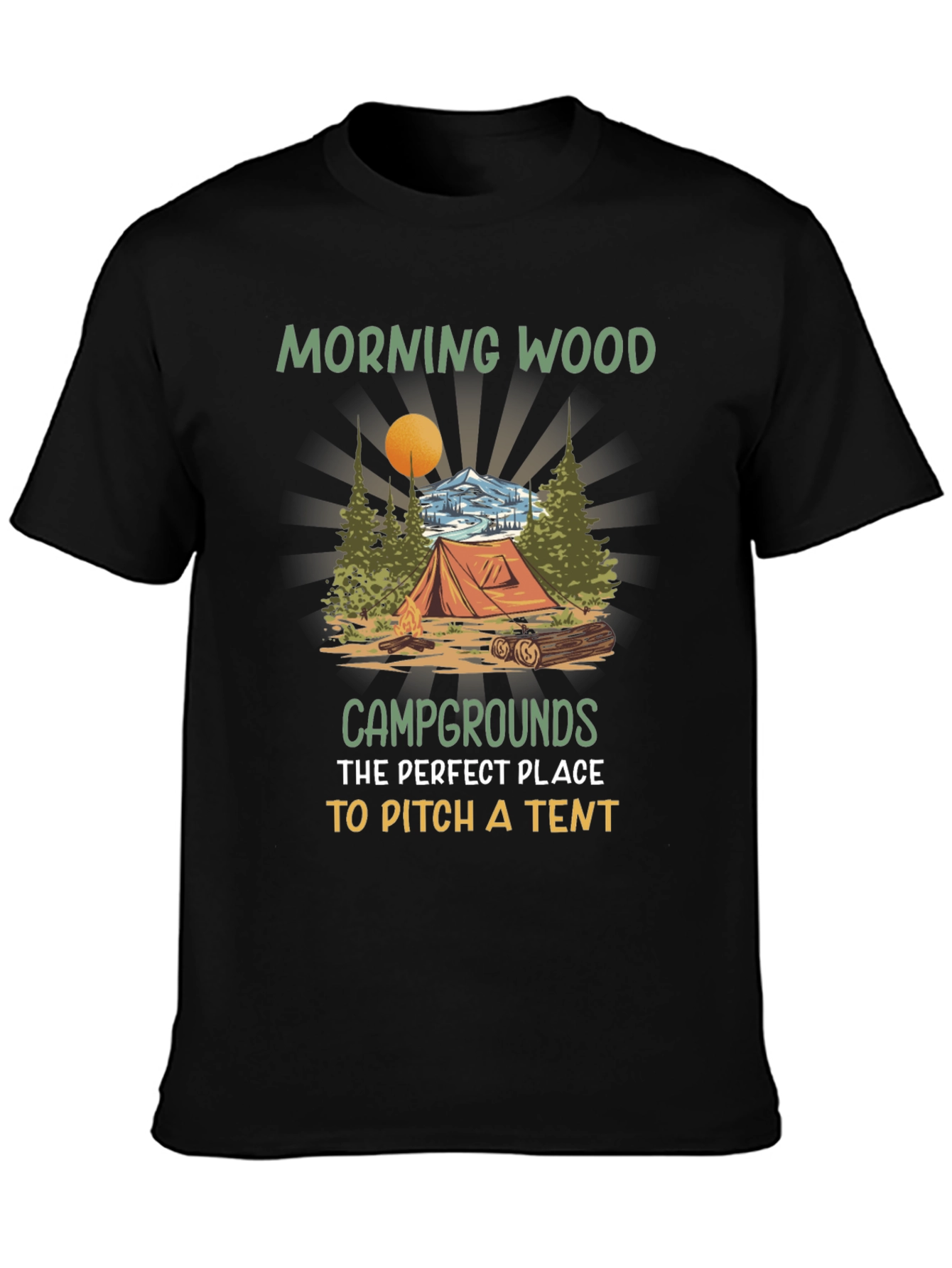 Morning Wood Camping T-Shirt: Pitch a Tent!