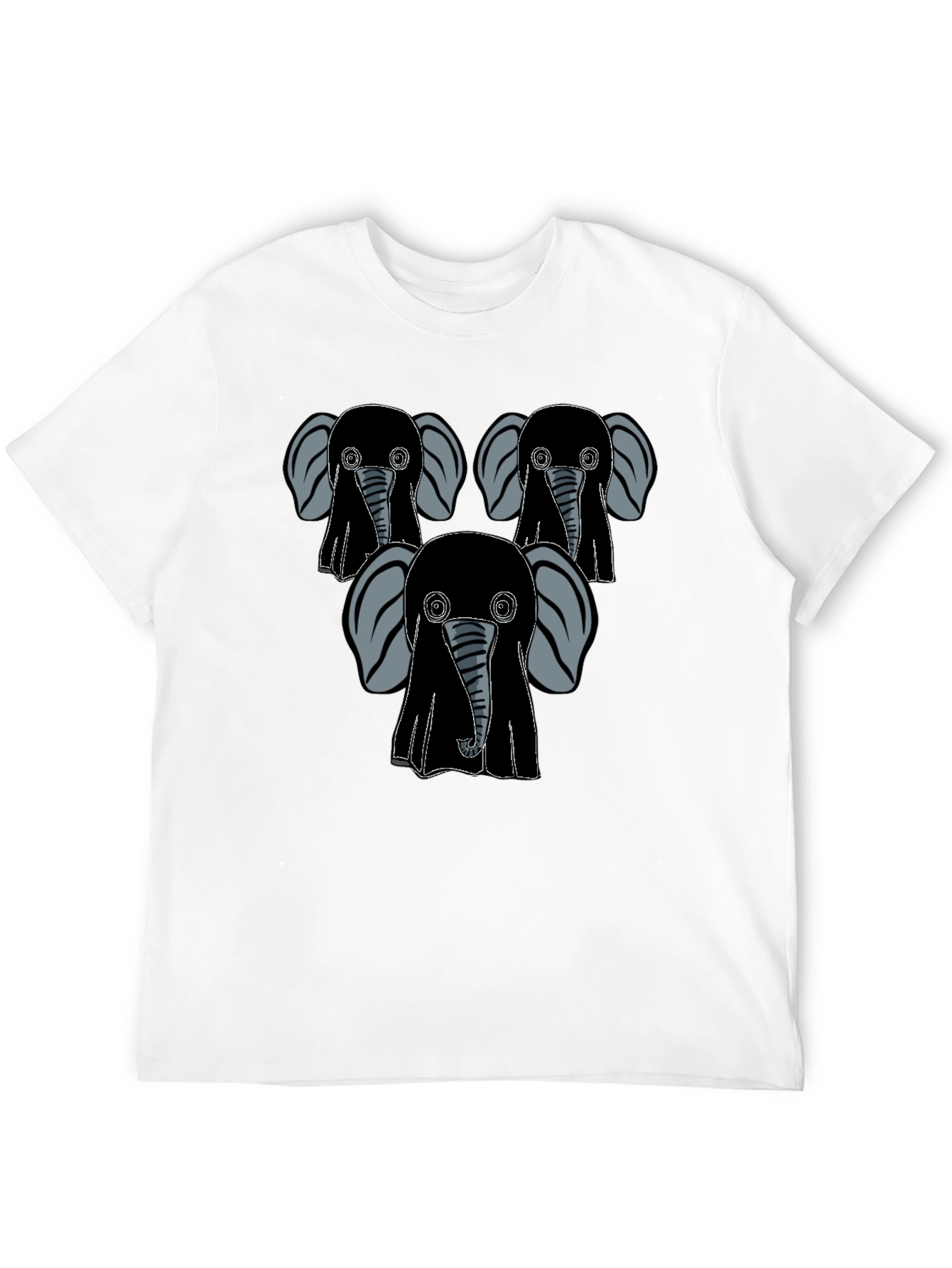 Elephant Graphic Print Mens Black T-Shirt