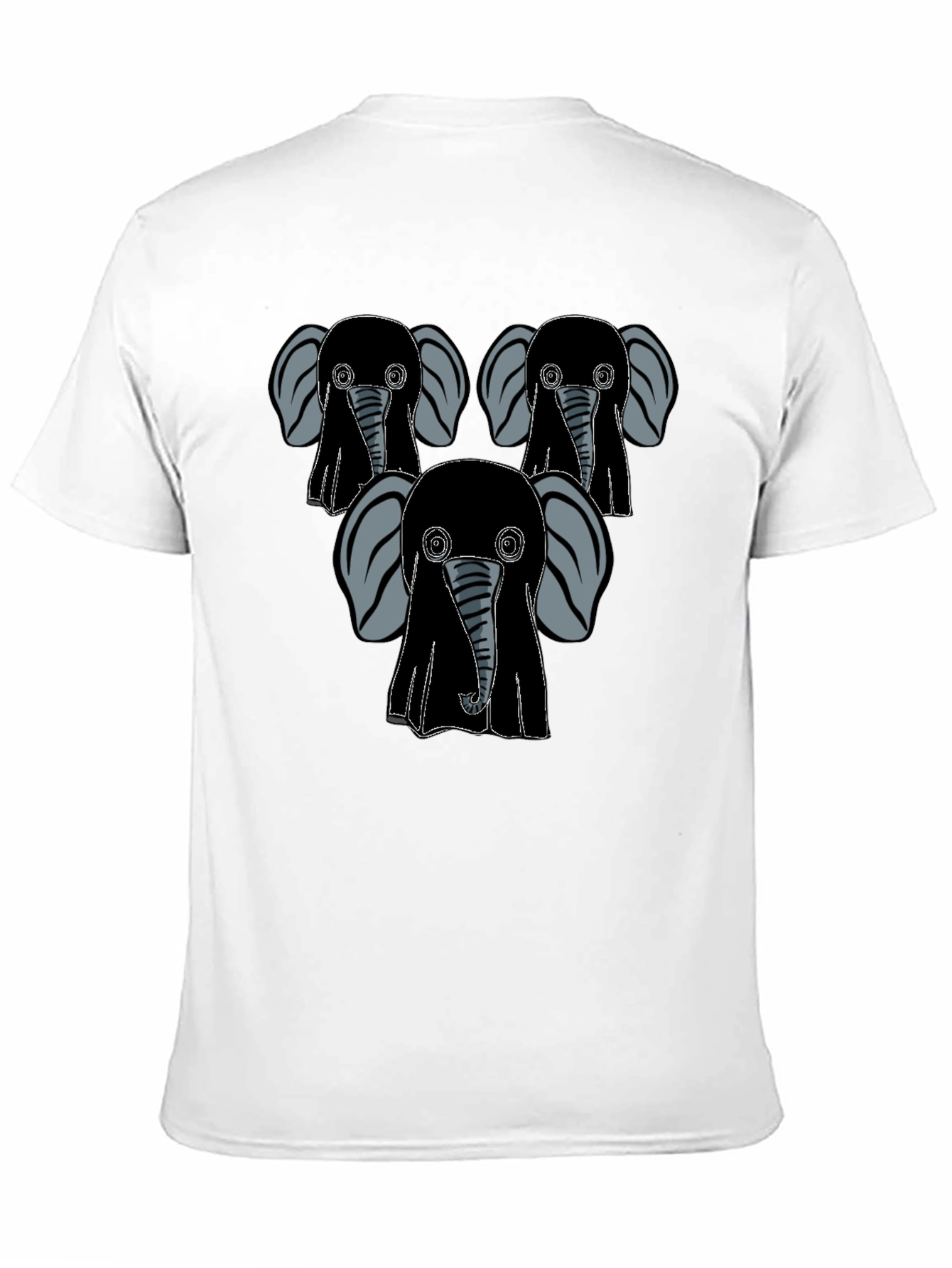 Elephant Graphic Print Mens Black T-Shirt