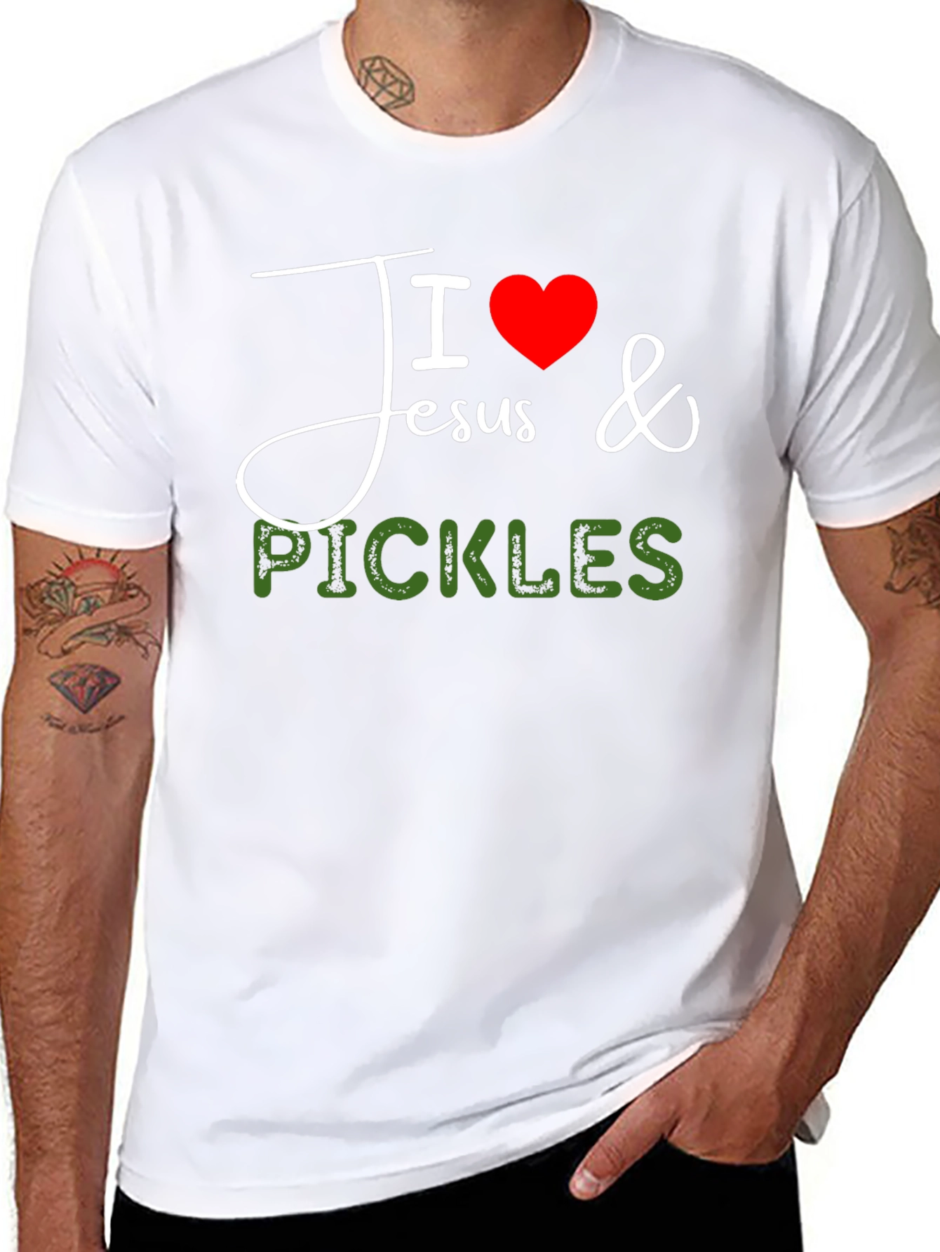 I Love Jesus & Pickles Graphic T-Shirt