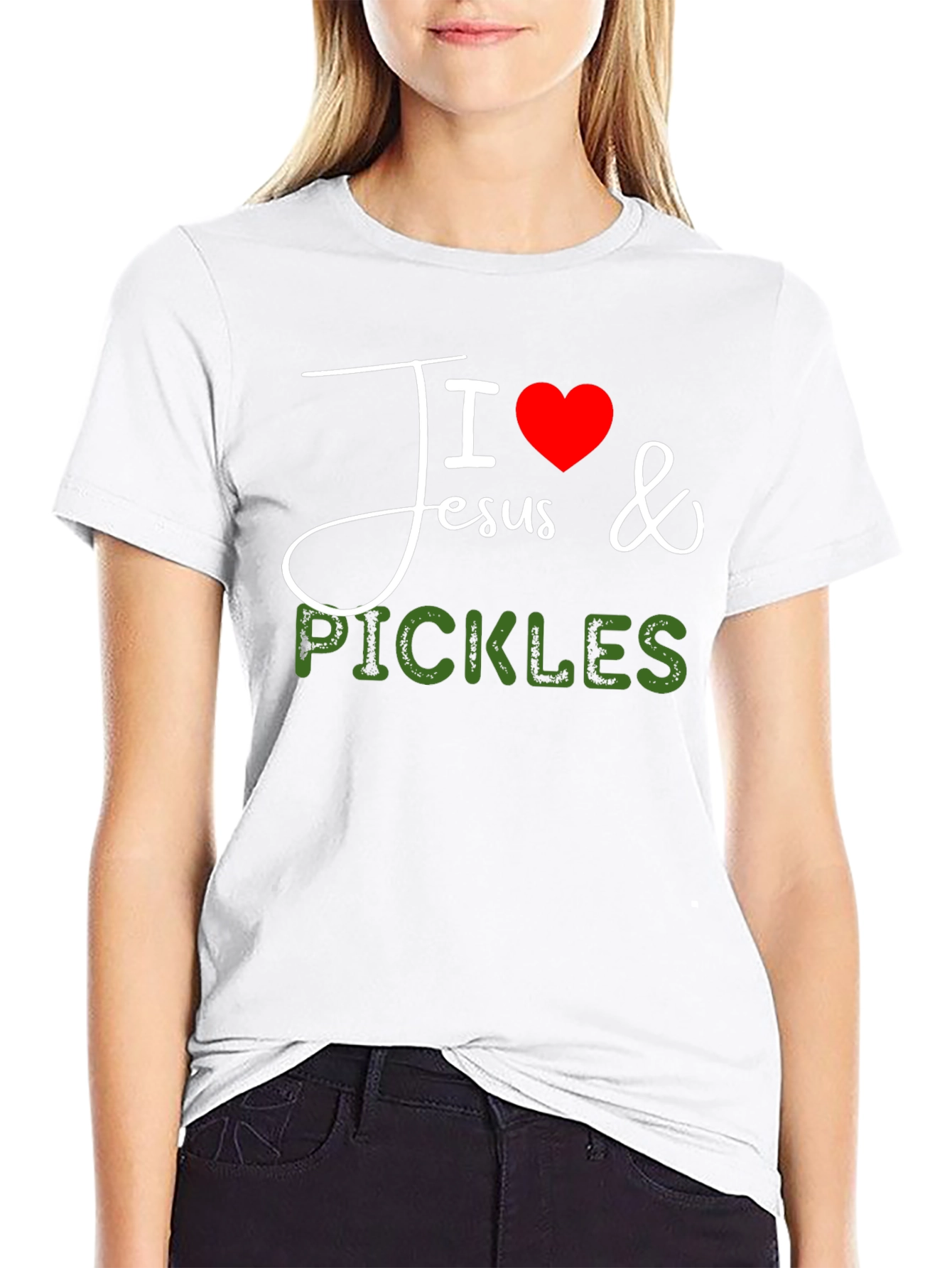 I Love Jesus & Pickles Graphic T-Shirt