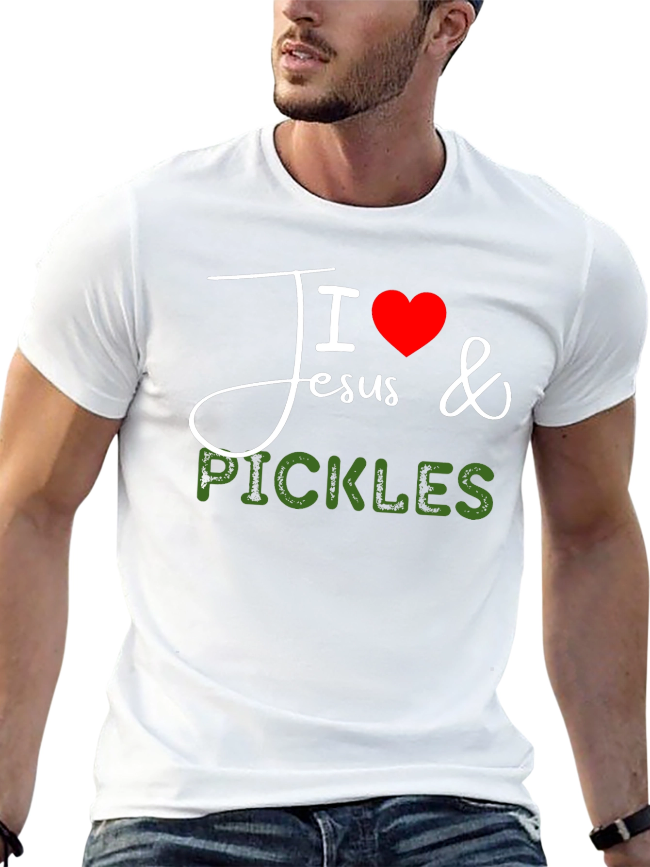 I Love Jesus & Pickles Graphic T-Shirt