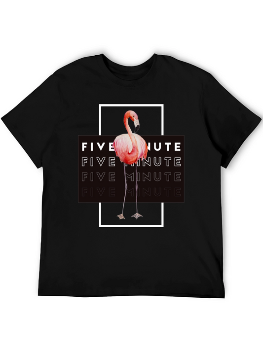 Five Minute Flamingo Graphic Tee - Trendy Black T-Shirt
