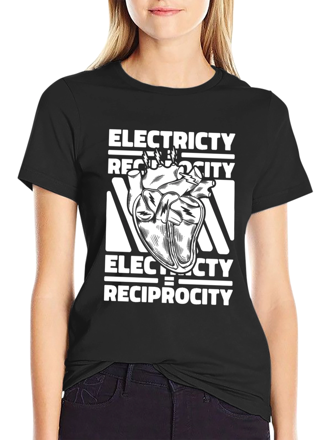 Electricity Reciprocity Heart T-Shirt - Unique Design