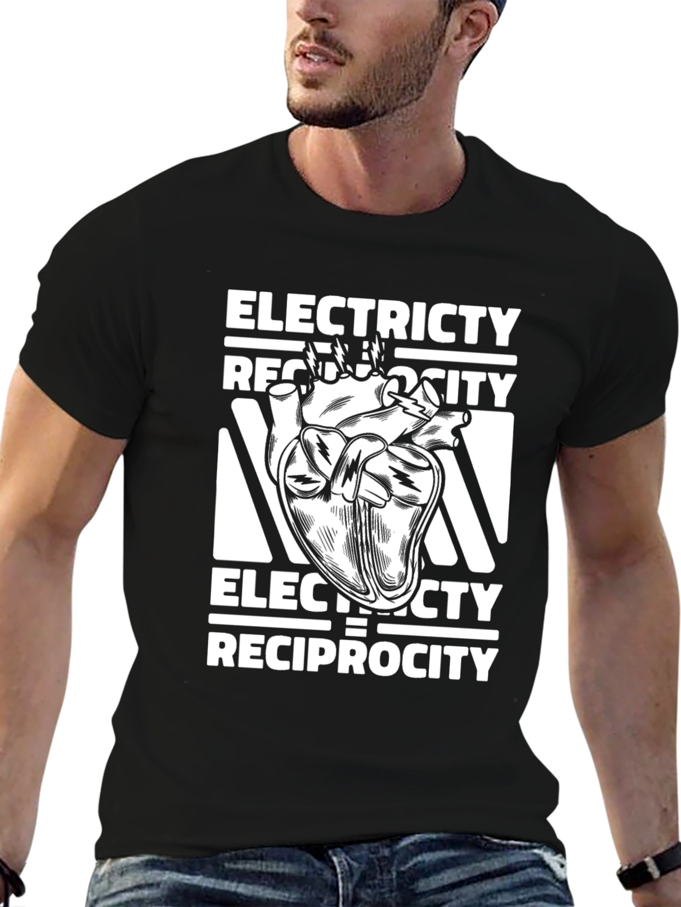 Electricity Reciprocity Heart T-Shirt - Unique Design