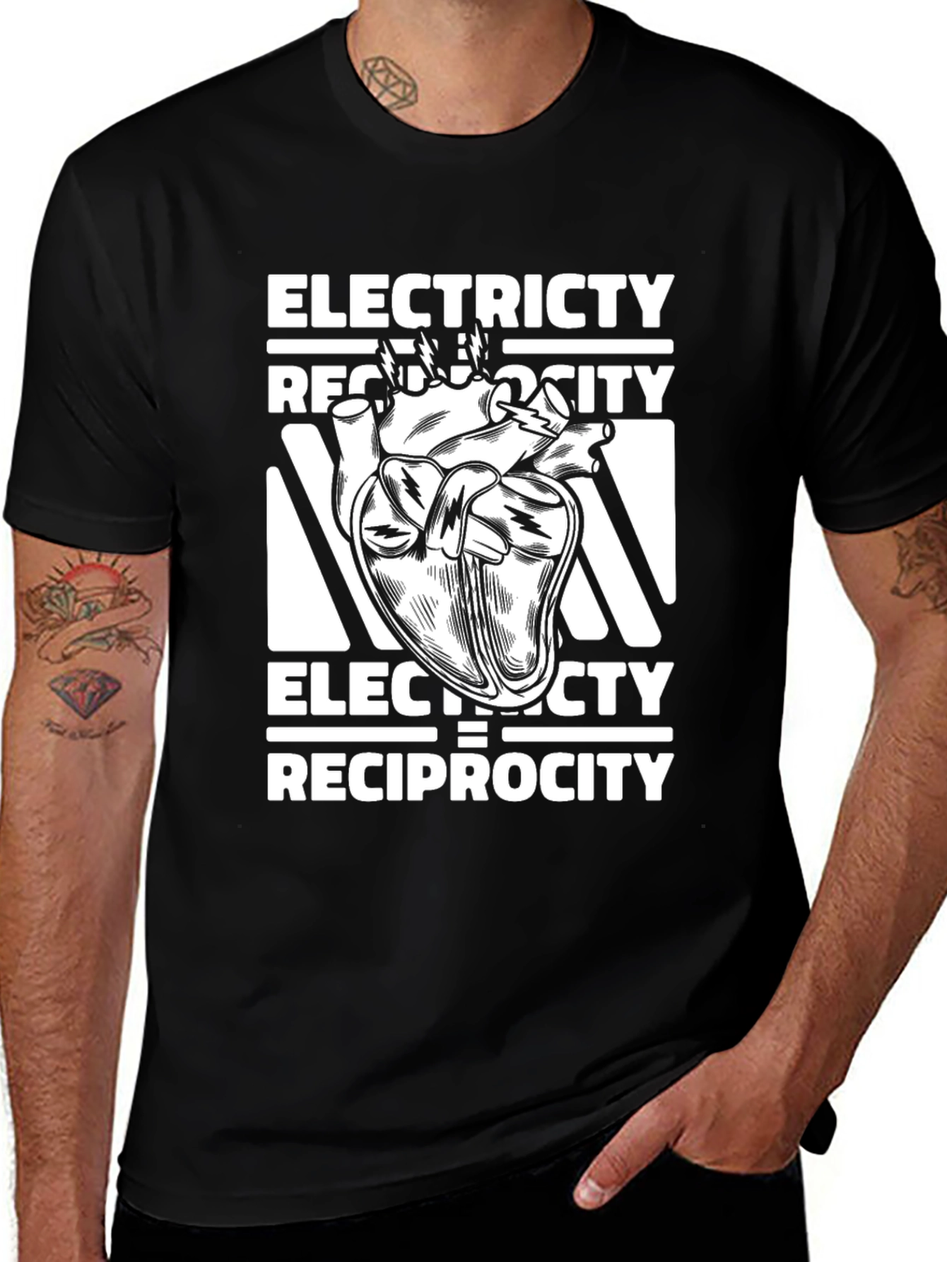 Electricity Reciprocity Heart T-Shirt - Unique Design