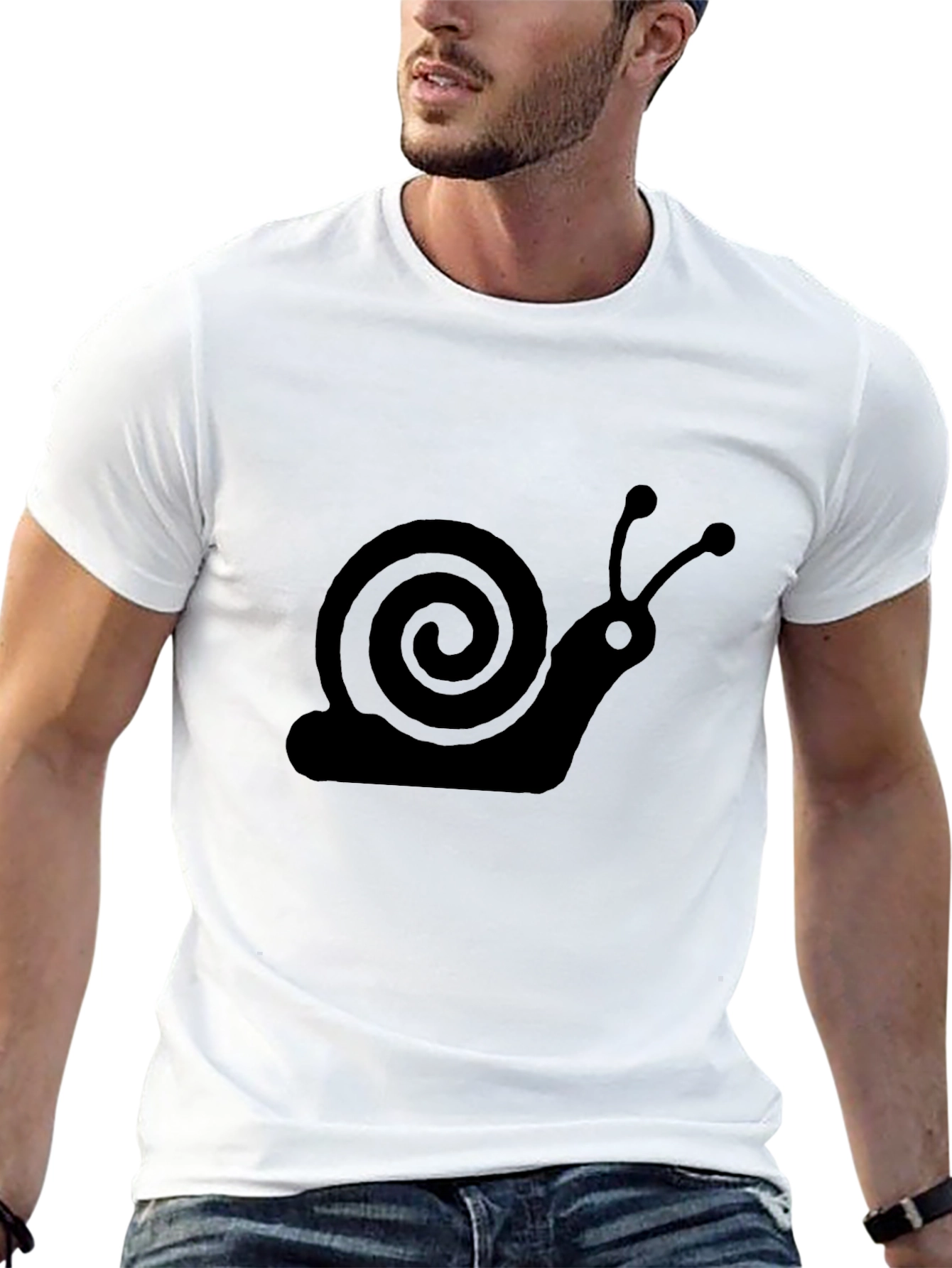 Snail Graphic Tee - Soft Cotton Crewneck T-Shirt