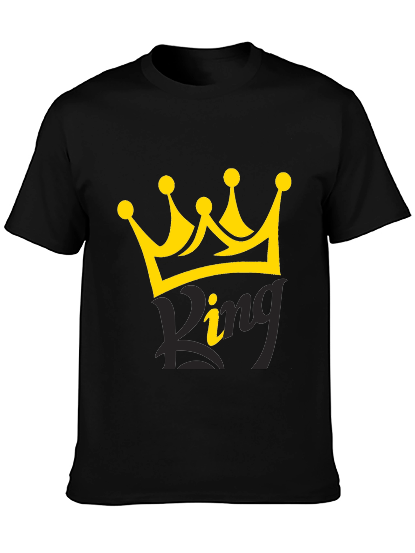 King Crown Graphic Black T-Shirt for Men