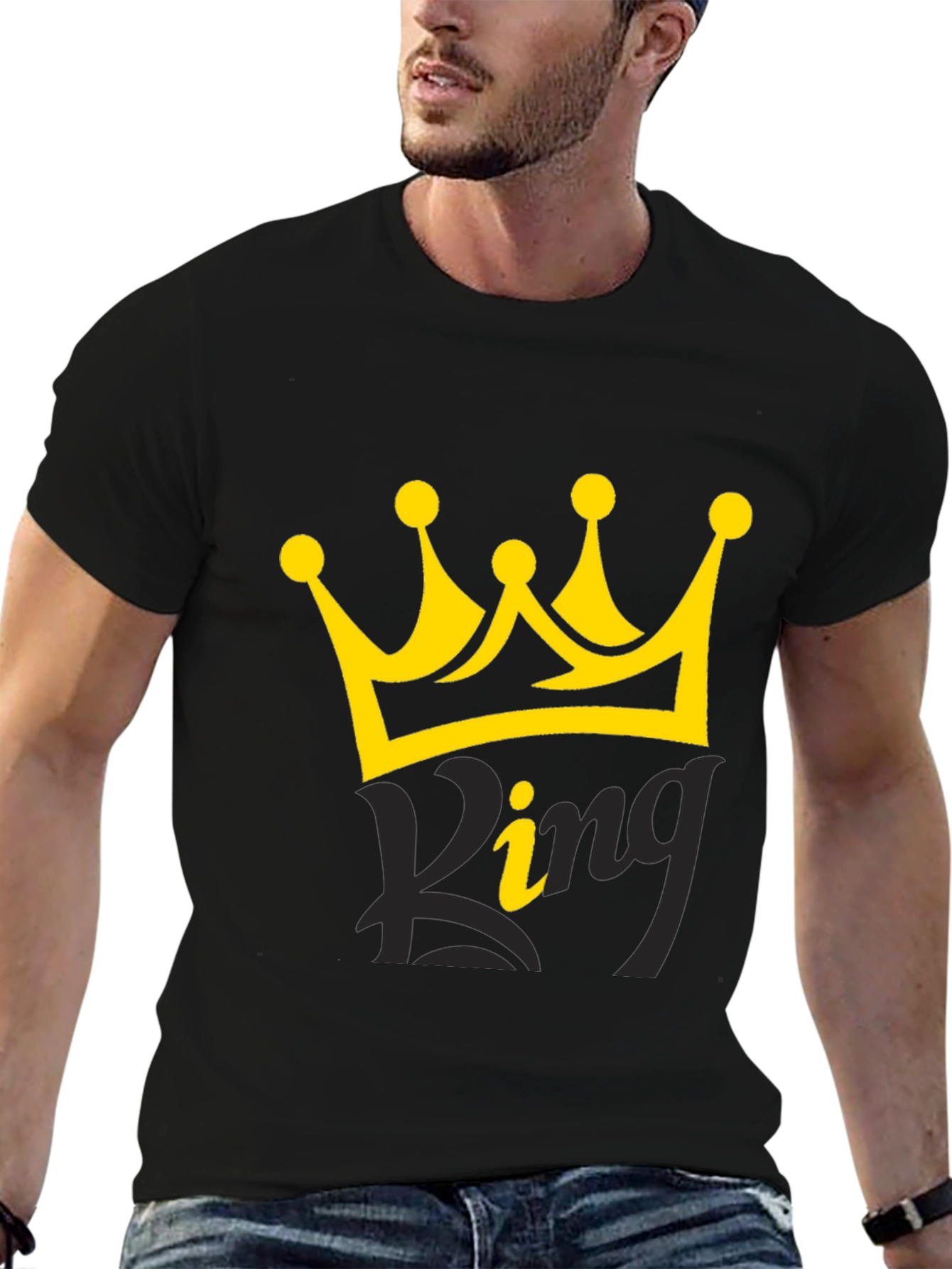 King Crown Graphic Black T-Shirt for Men