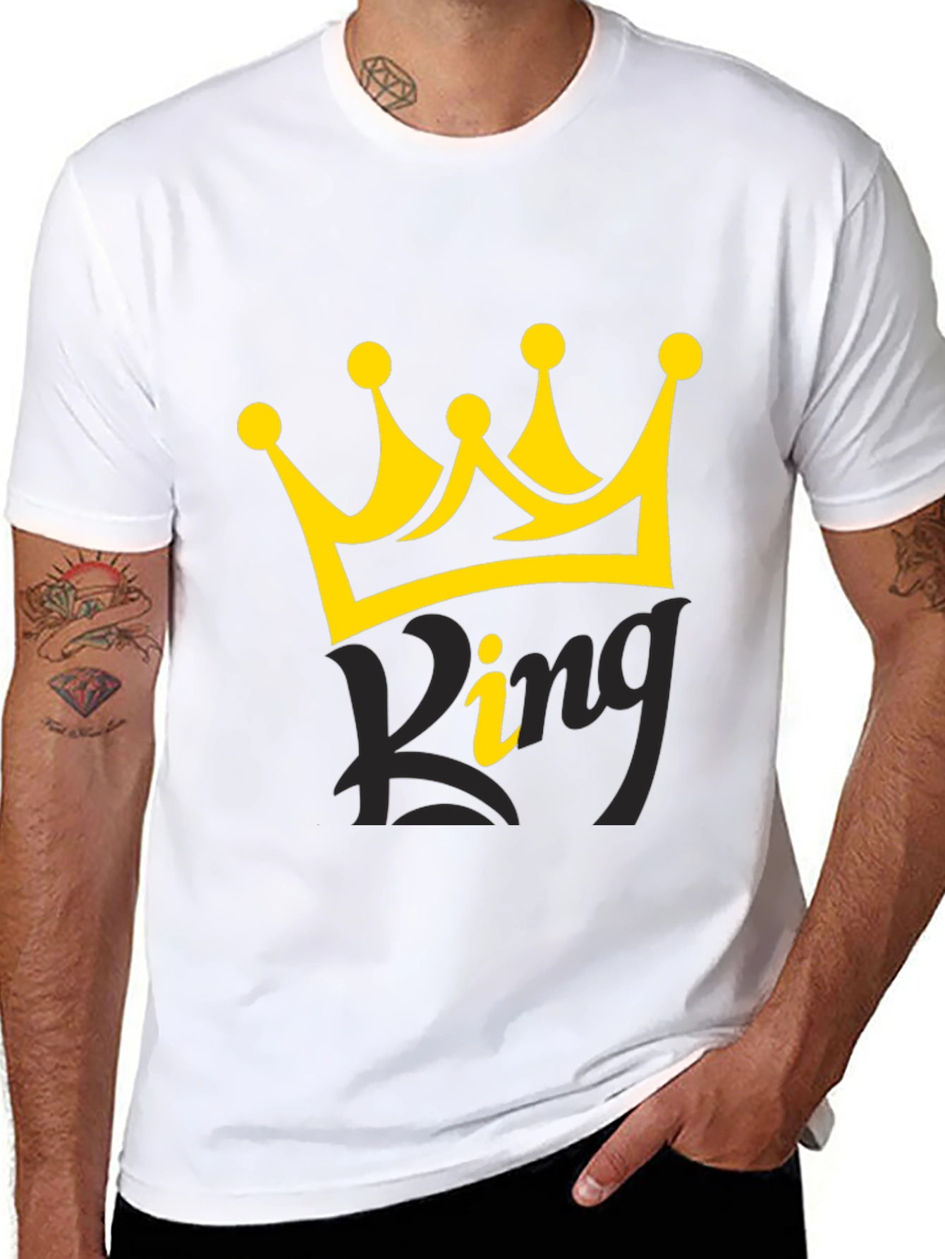 King Crown Graphic Black T-Shirt for Men