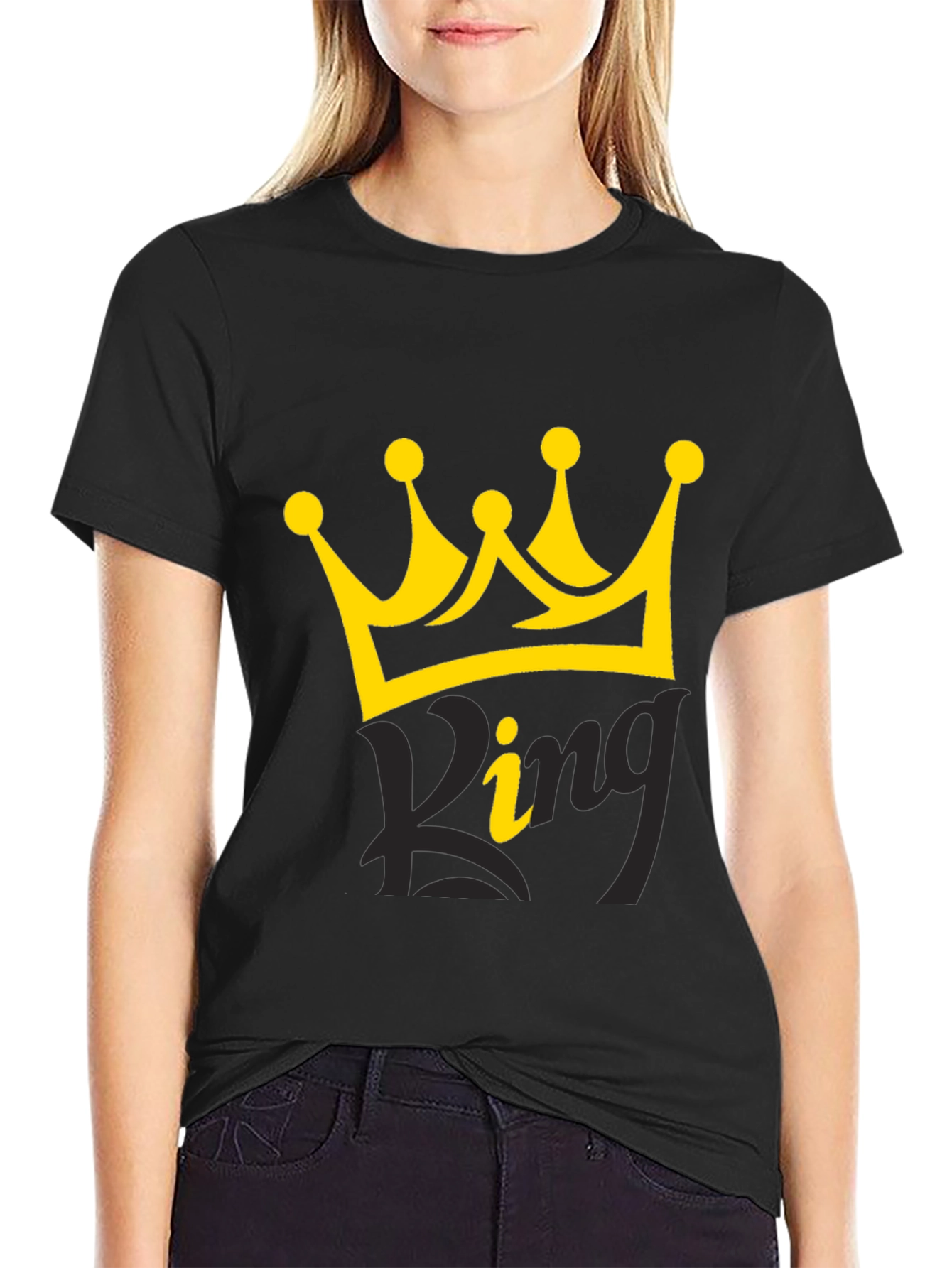 King Crown Graphic Black T-Shirt for Men
