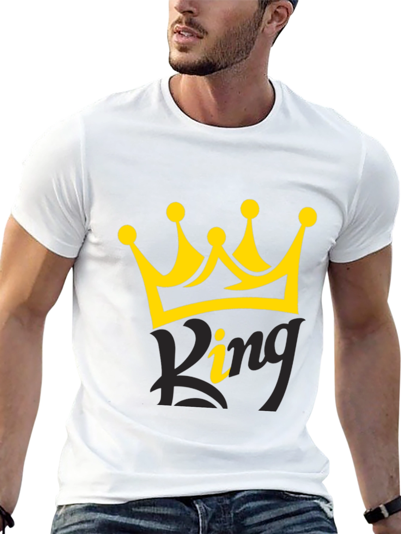 King Crown Graphic Black T-Shirt for Men