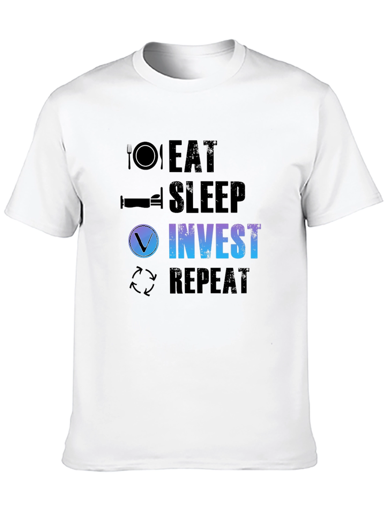 Eat Sleep Invest Repeat Black T-Shirt