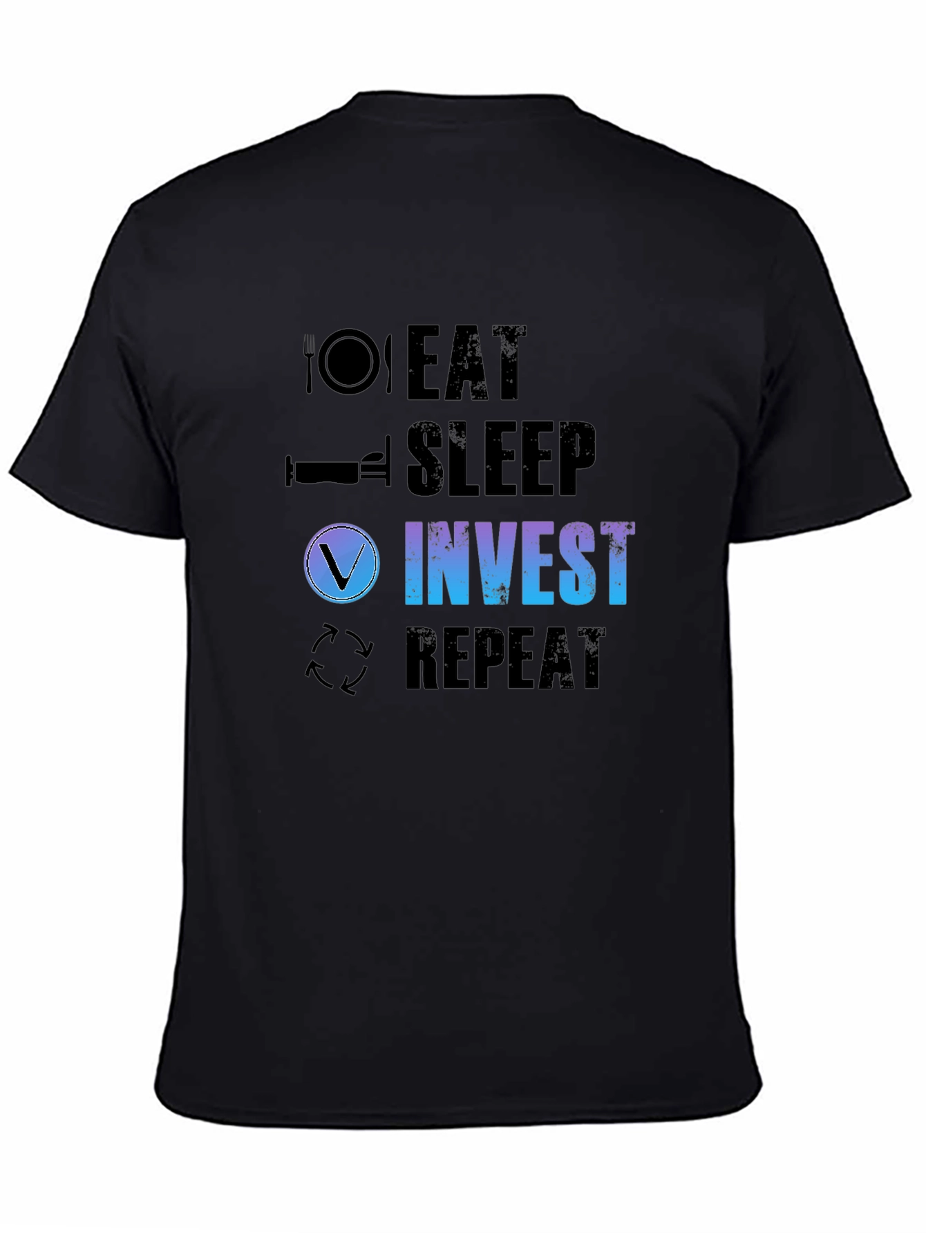 Eat Sleep Invest Repeat Black T-Shirt