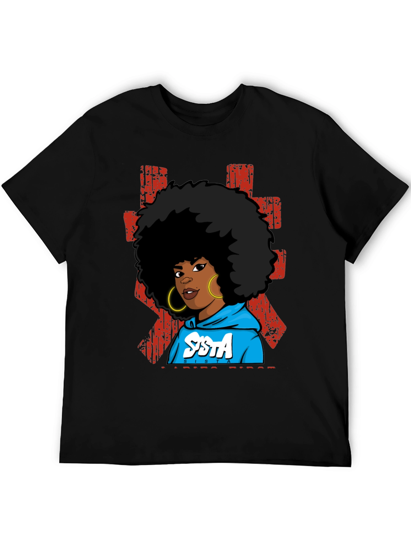 SISTA Graphic T-Shirt - Afro Pride Black Tee