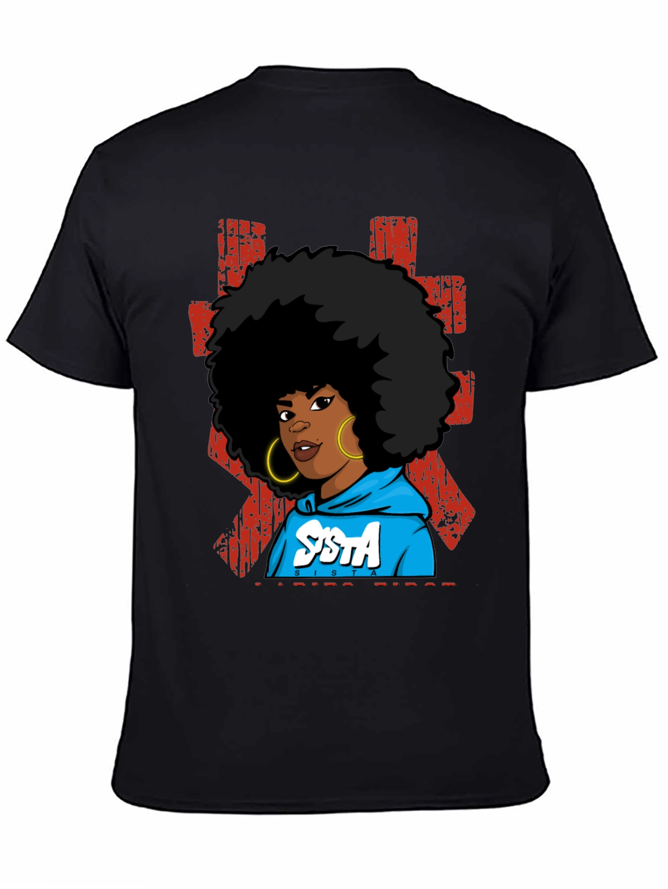 SISTA Graphic T-Shirt - Afro Pride Black Tee
