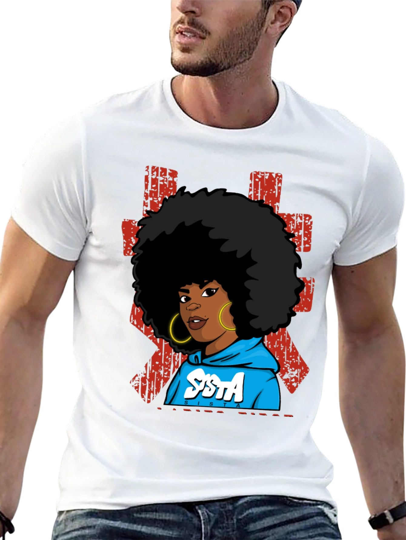 SISTA Graphic T-Shirt - Afro Pride Black Tee