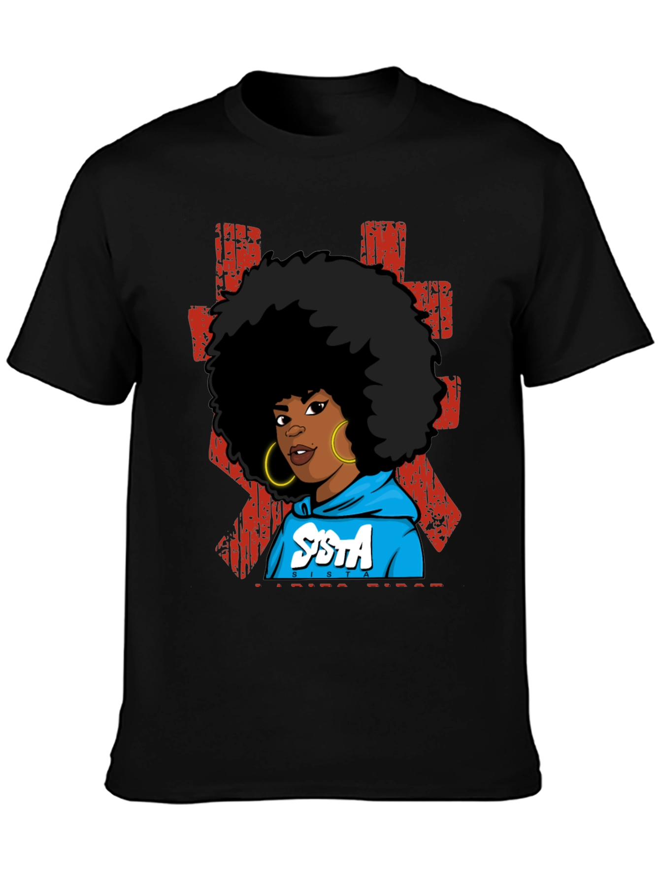 SISTA Graphic T-Shirt - Afro Pride Black Tee