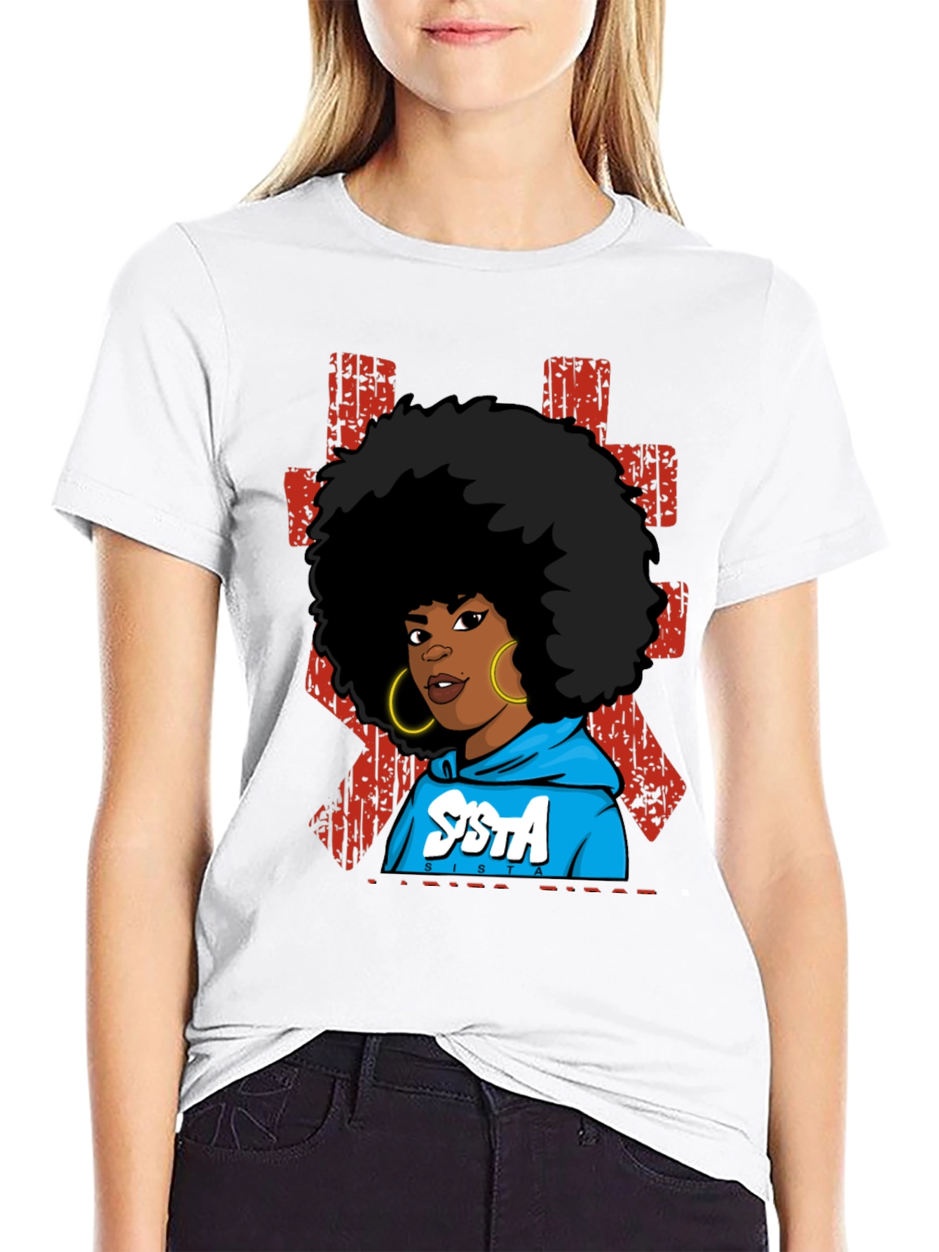 SISTA Graphic T-Shirt - Afro Pride Black Tee
