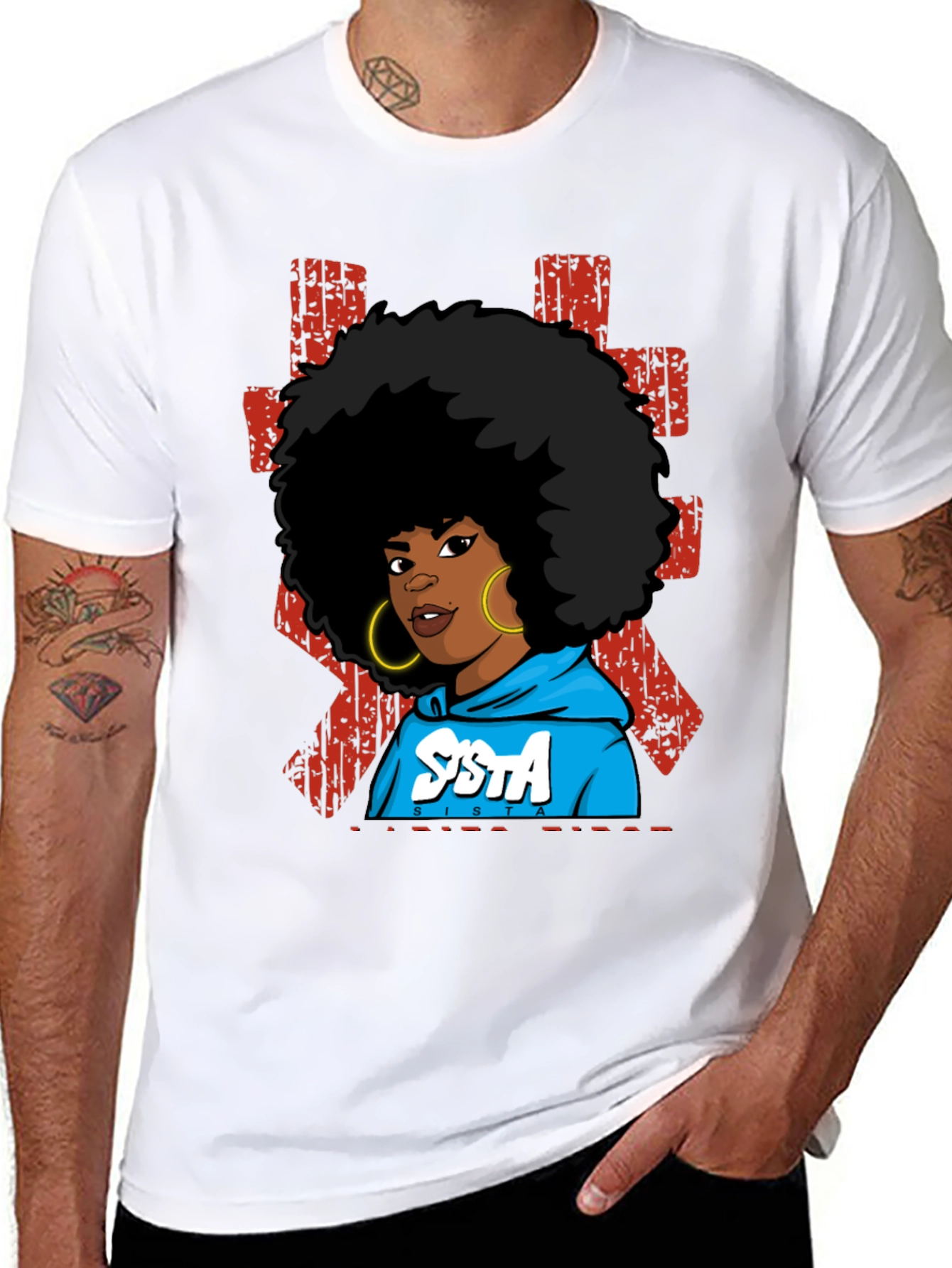 SISTA Graphic T-Shirt - Afro Pride Black Tee