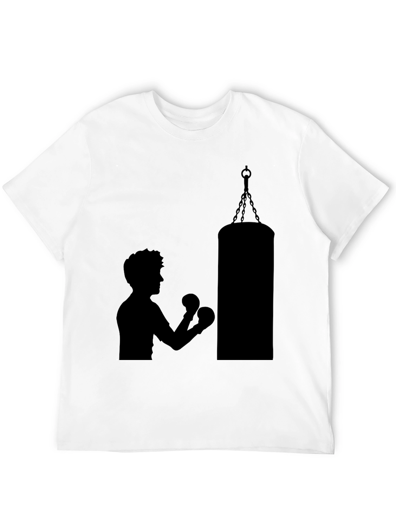 Boxing Silhouette Graphic T-Shirt - Black
