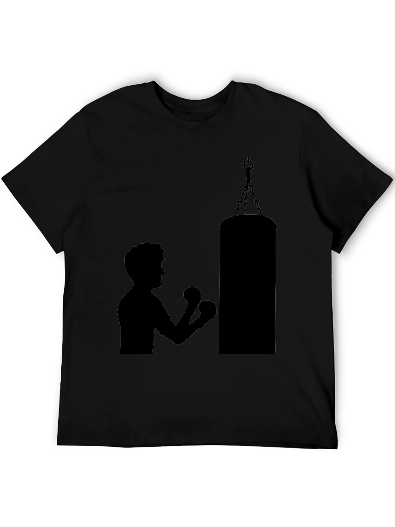 Boxing Silhouette Graphic T-Shirt - Black