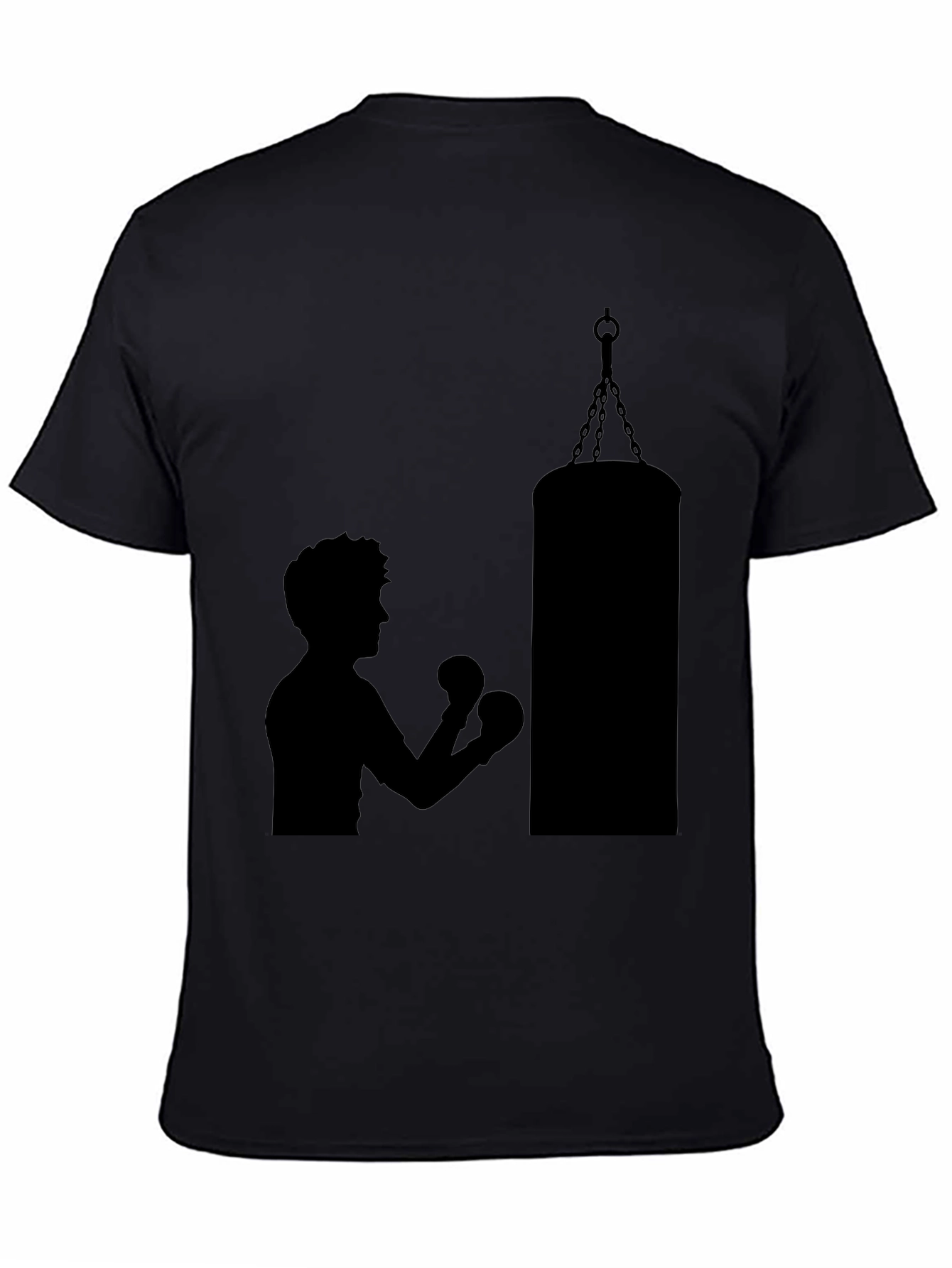 Boxing Silhouette Graphic T-Shirt - Black