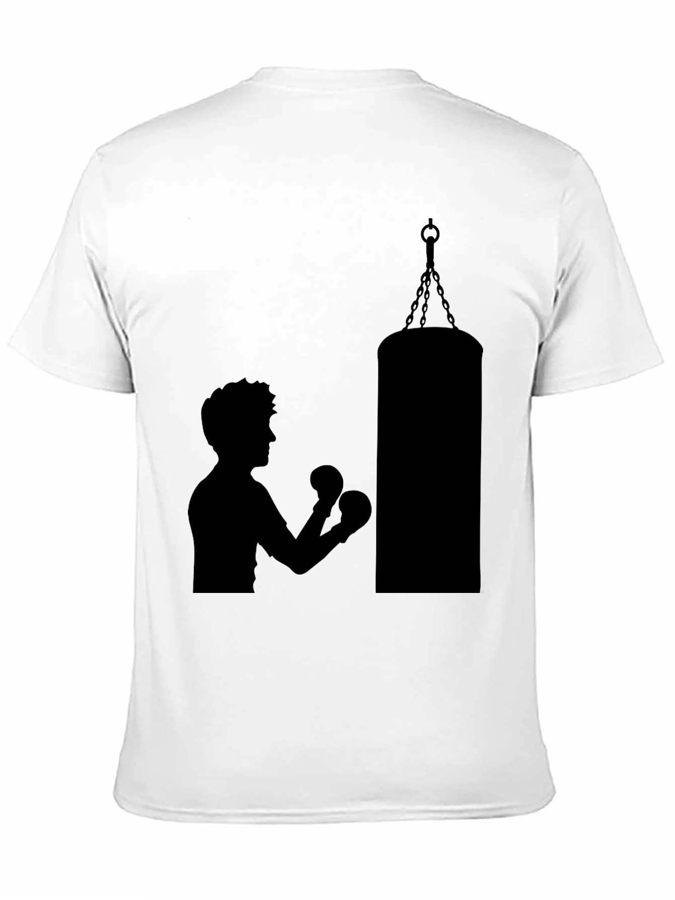Boxing Silhouette Graphic T-Shirt - Black